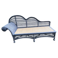 Antike Chaise Longue aus Weidengeflecht, Ende 19.
