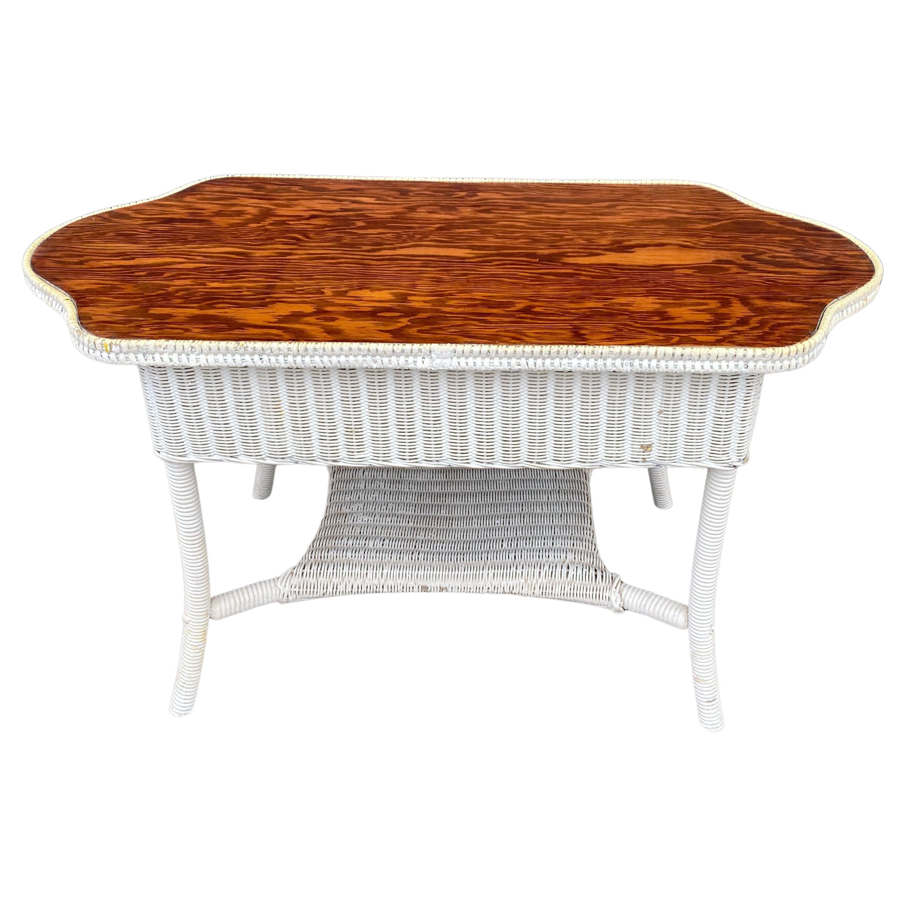 Henry Link Wicker Coffee Table For Sale at 1stDibs
