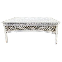 Antique Bar Harbor Wicker Coffee Table