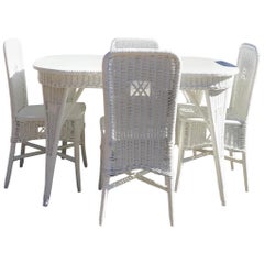 Antique Wicker Dining Table and Chairs