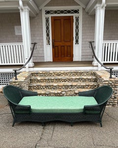 Antique Wicker Double Chaise / Daybed