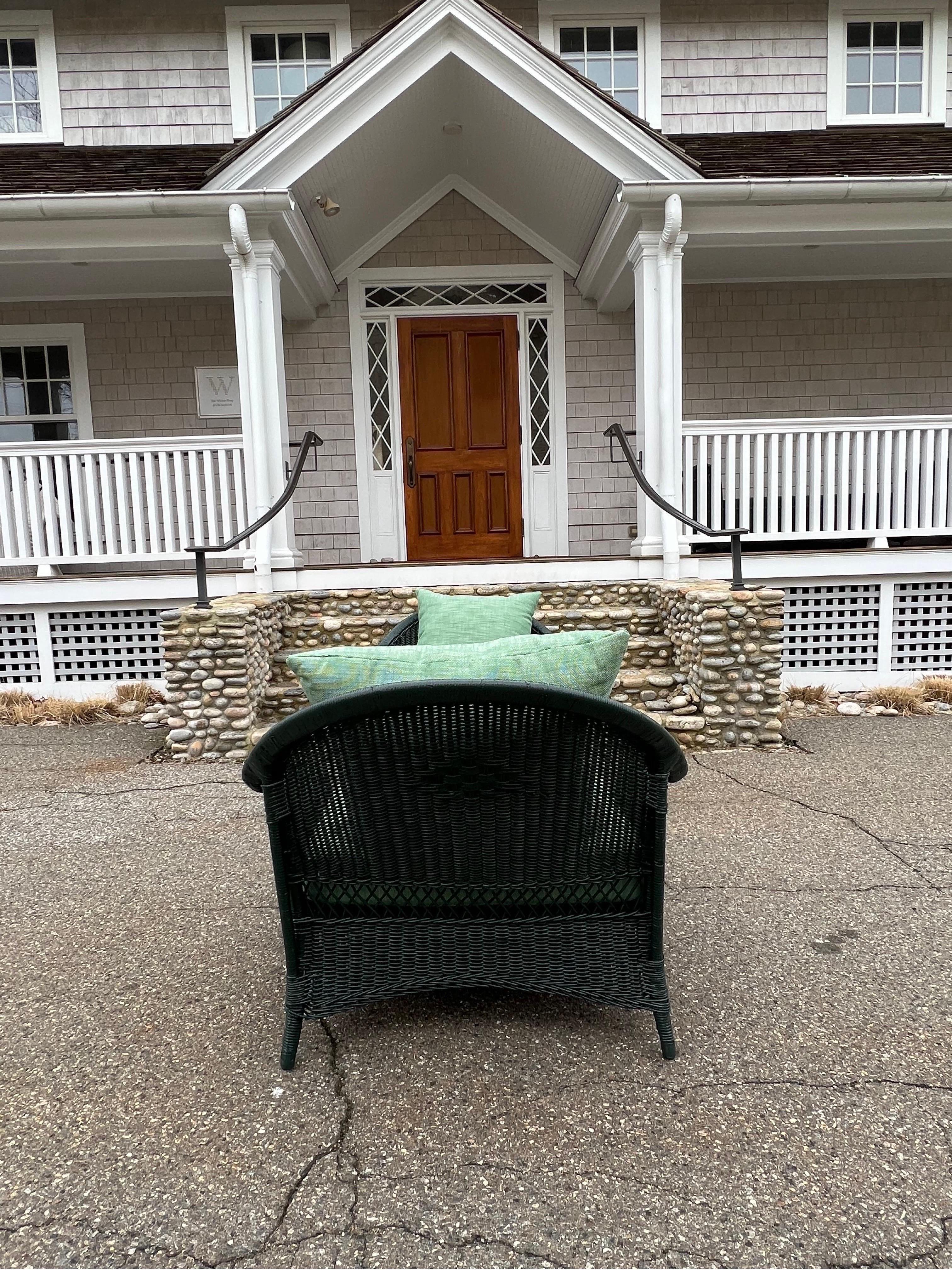 Hand-Woven Antique Wicker Double Chaise / Daybed For Sale
