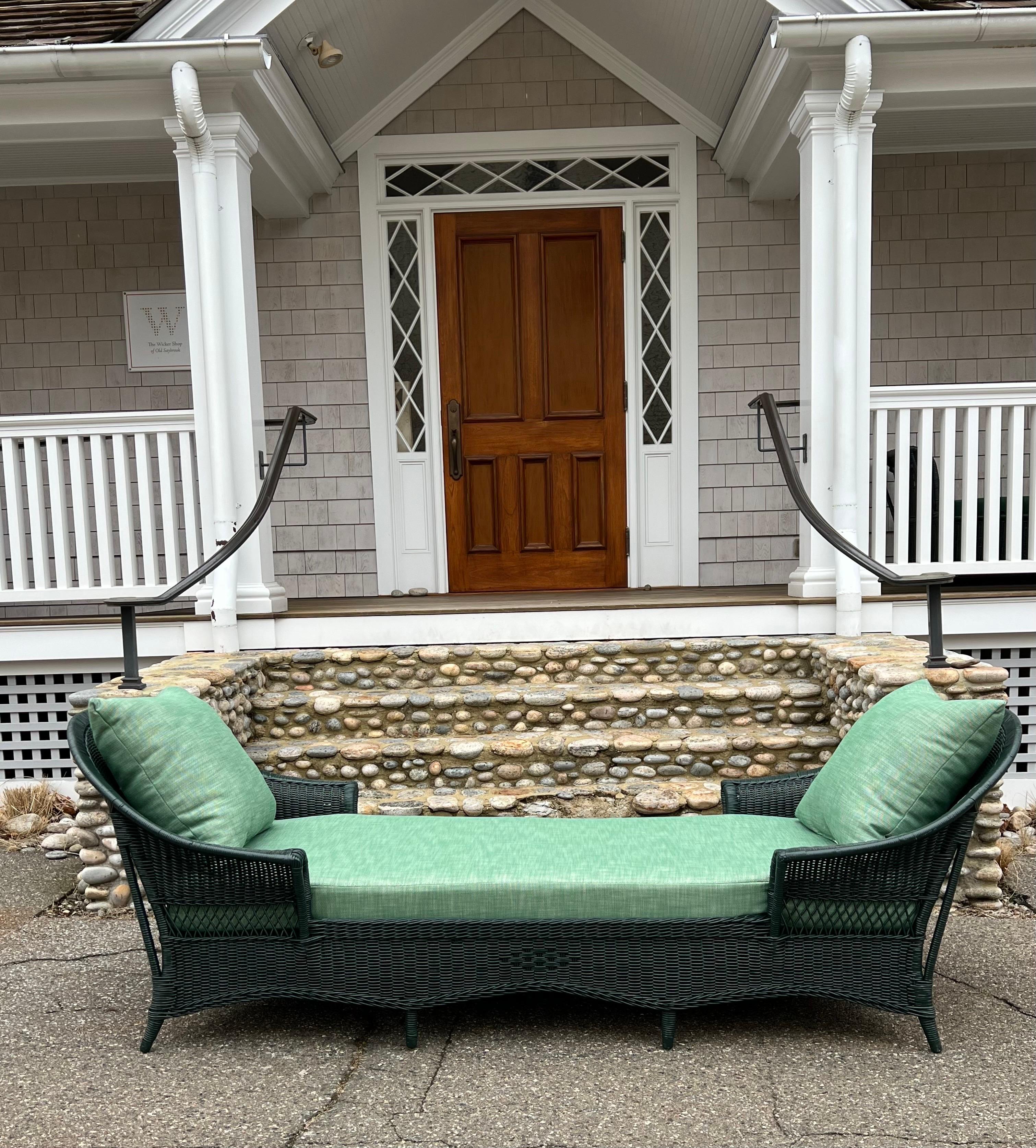 Reed Antique Wicker Double Chaise / Daybed For Sale