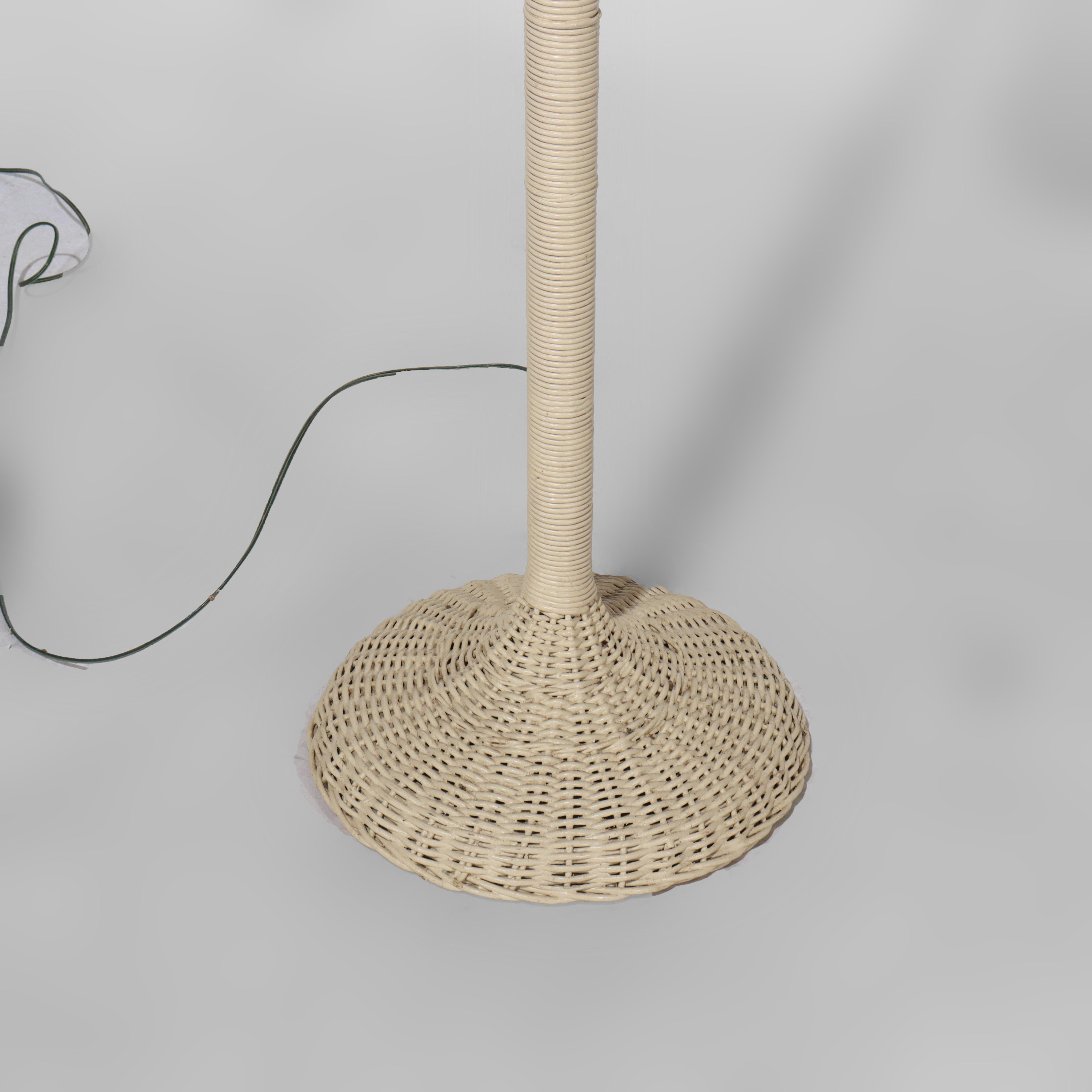 Antique Wicker Floor Lamp C1910 For Sale 5