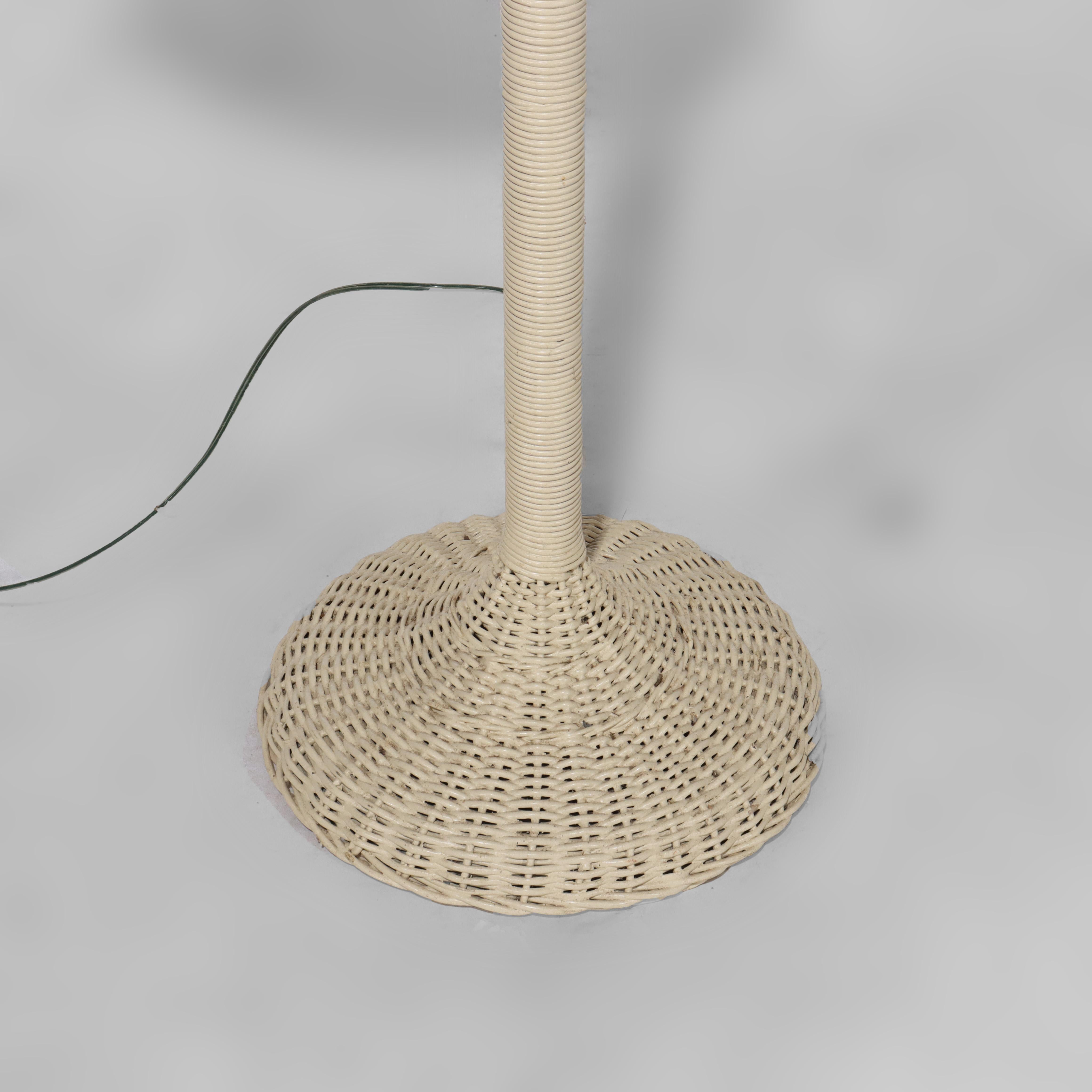 American Antique Wicker Floor Lamp C1910 For Sale