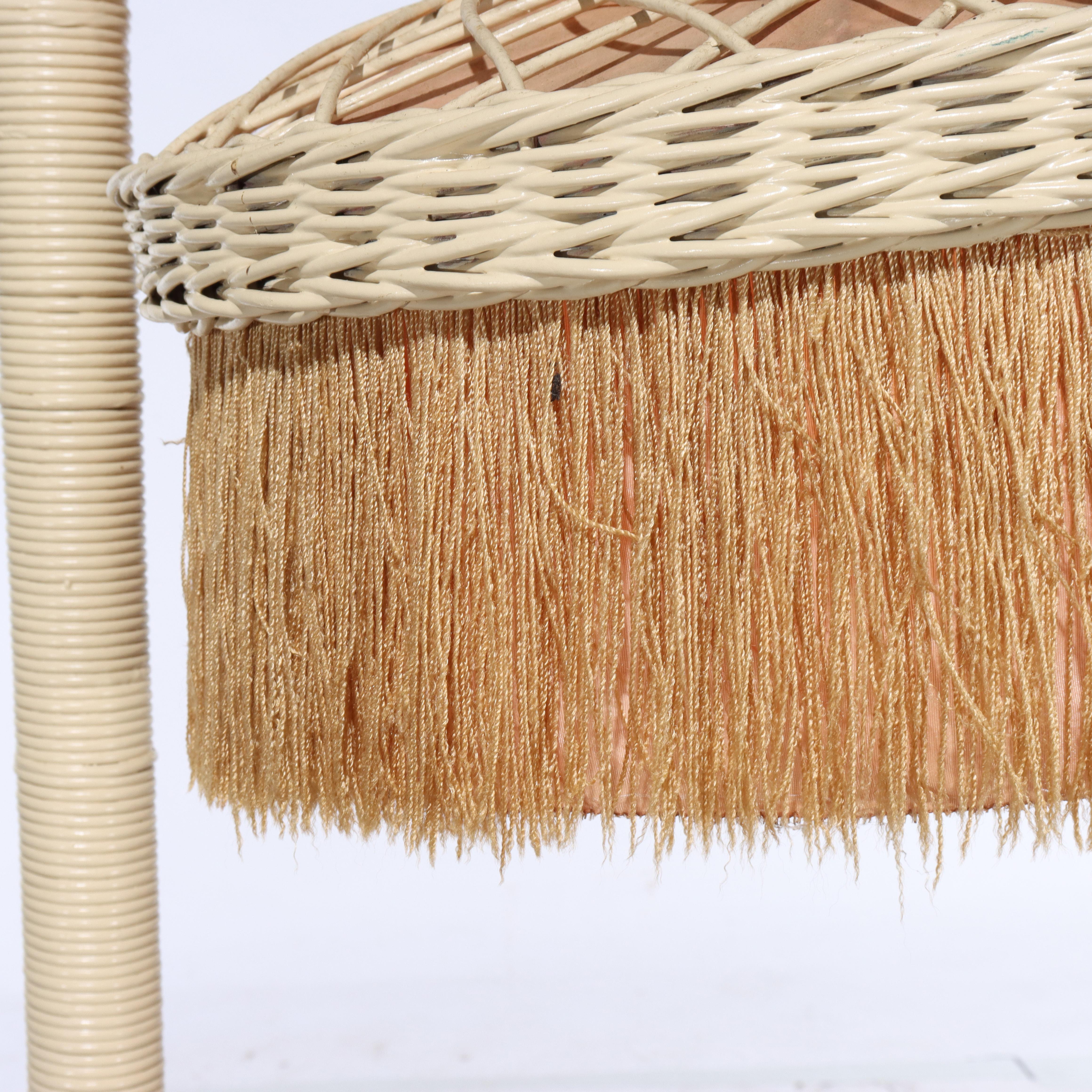 Antique Wicker Floor Lamp C1910 For Sale 2