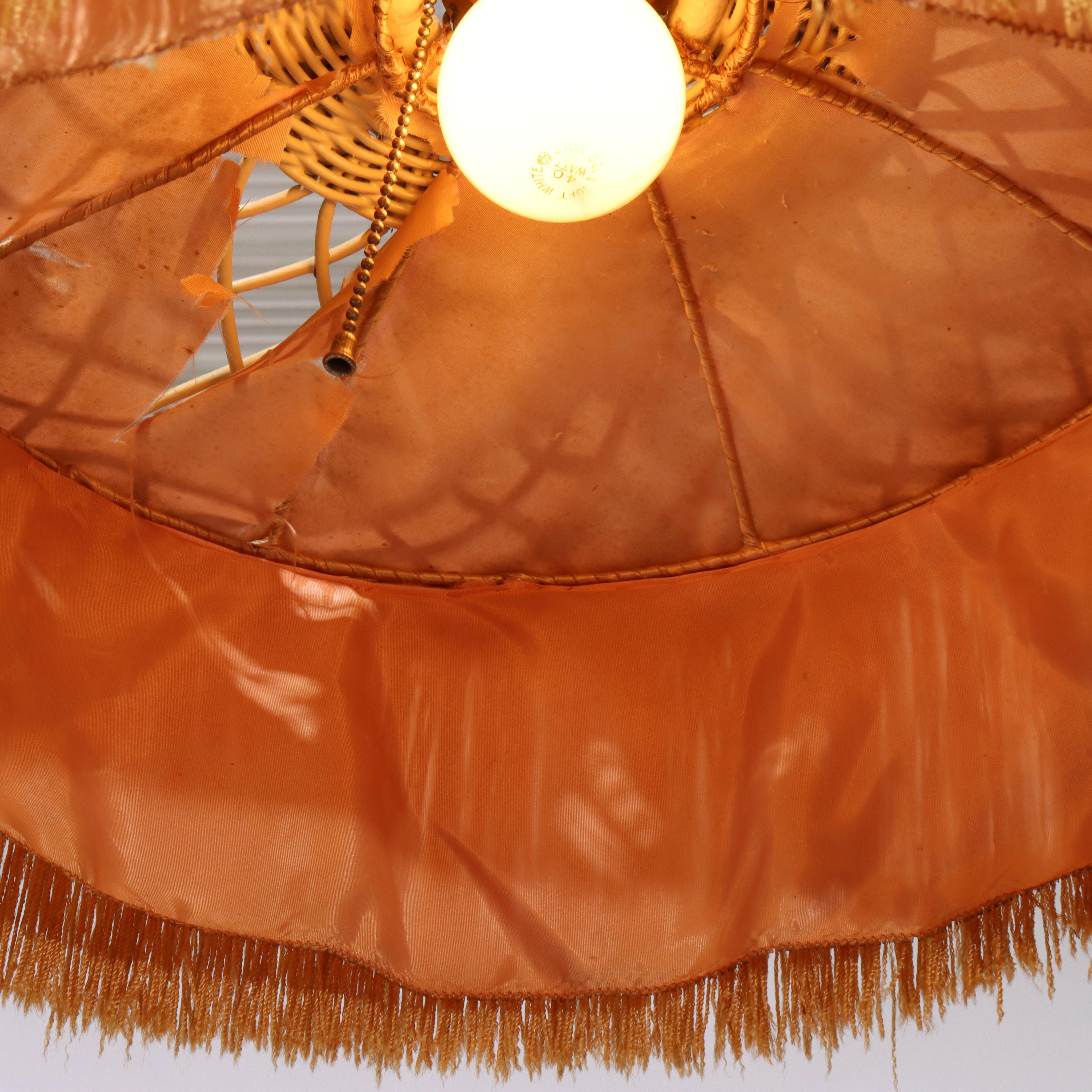 Antique Wicker Floor Lamp C1910 For Sale 3