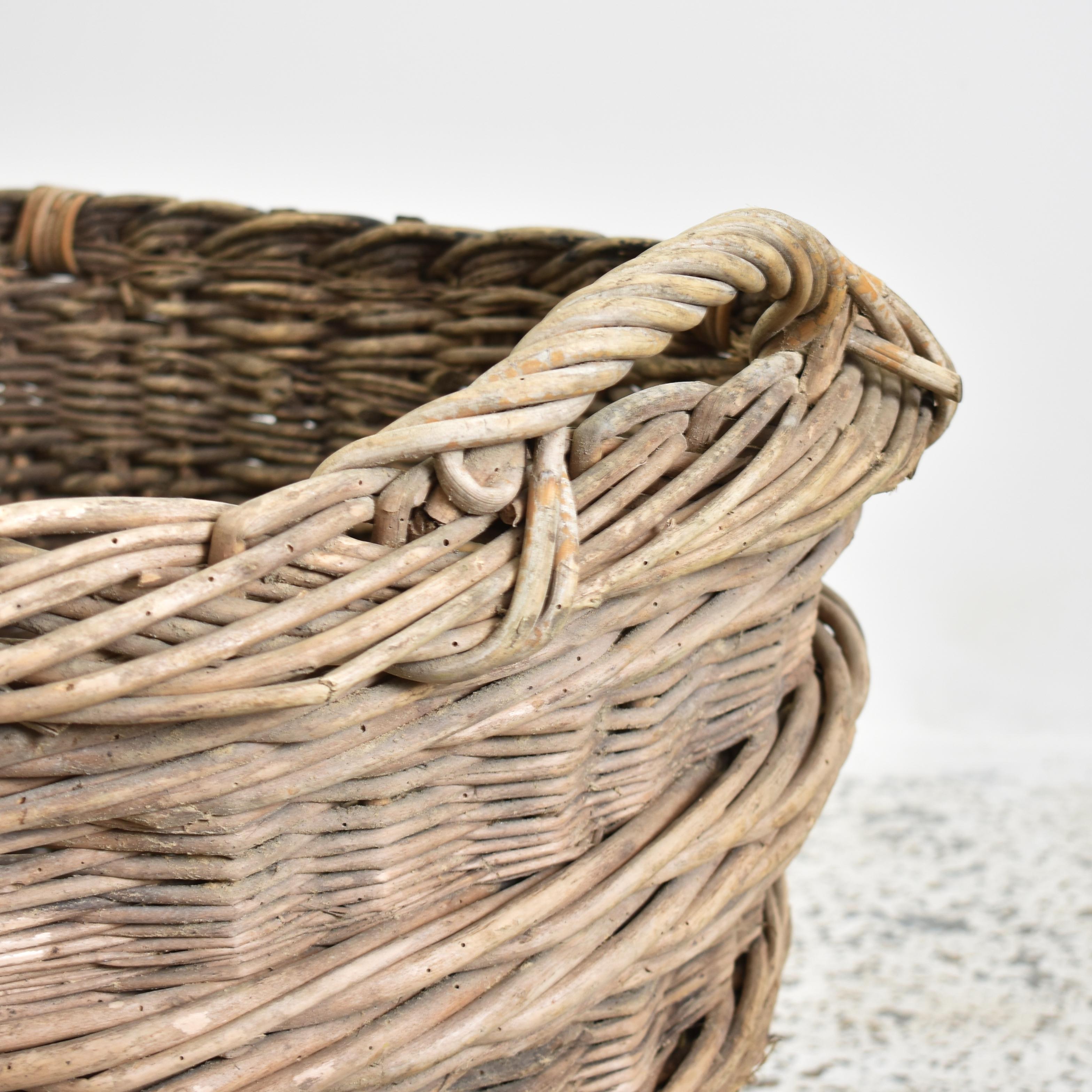 20th Century Antique Wicker French Champagne Log Basket