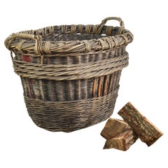 Vintage Wicker French Champagne Log Basket