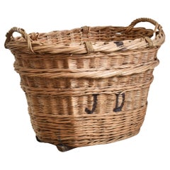 Retro Wicker French Champagne Log Basket