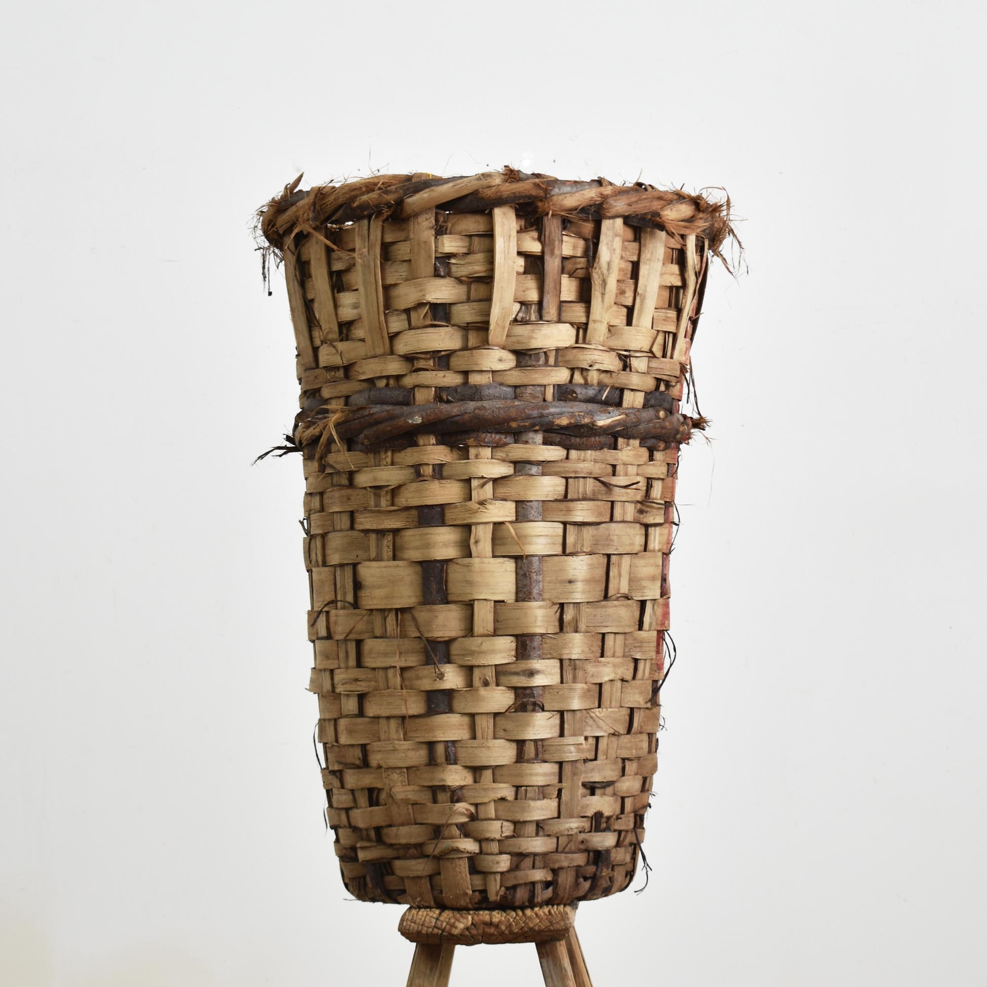 Antique Grape Harvest Log Basket – B

A beautiful hand-made wicker basket from Turkey used to harvest grapes. The basket is constructed from a thick weave designed to withstand the heavy use of grape harvesting The painted markings on the side