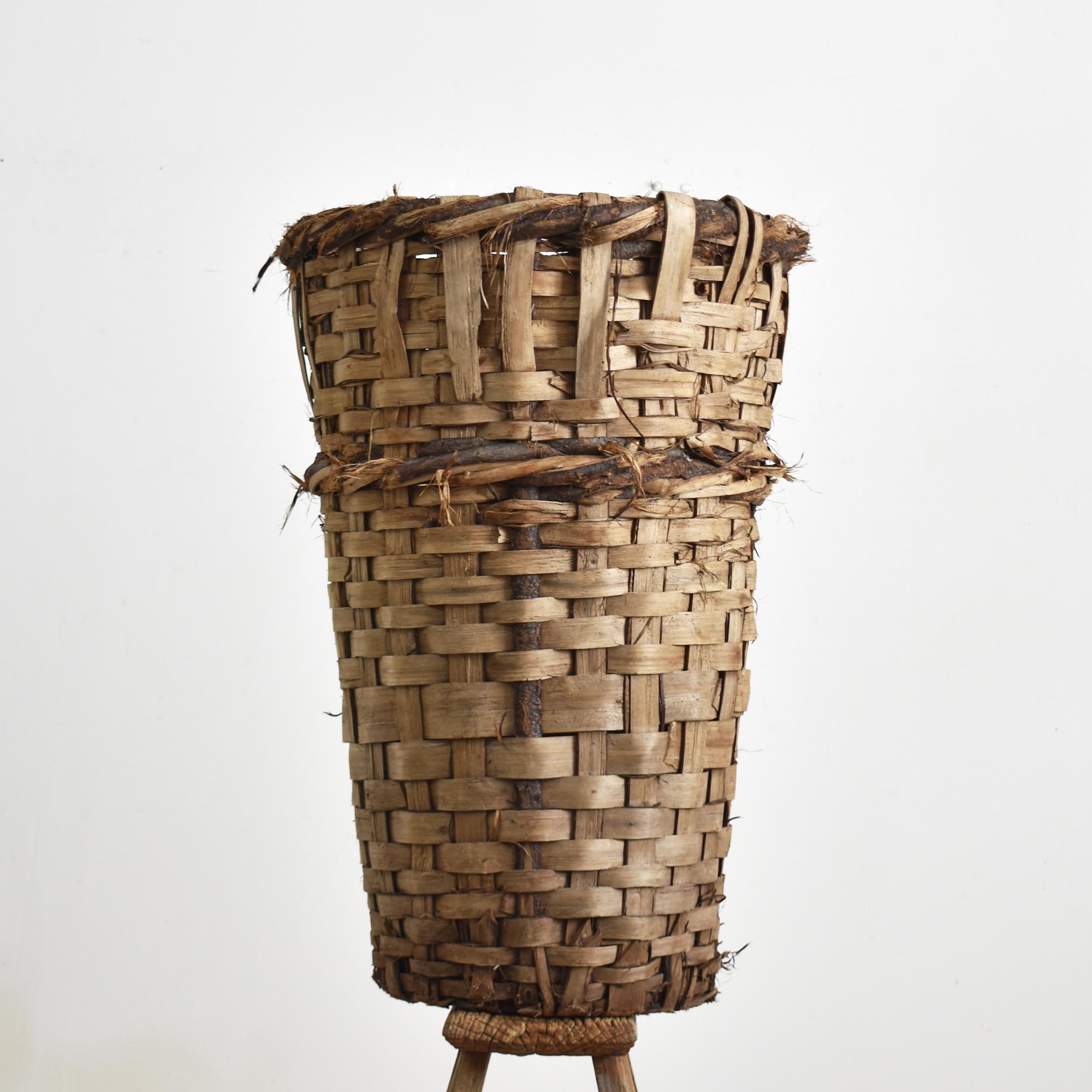 Antique Grape Harvest Log Basket – A

A beautiful hand-made wicker basket from Turkey used to harvest grapes. The basket is constructed from a thick weave designed to withstand the heavy use of grape harvesting The painted markings on the side