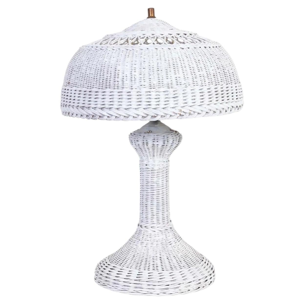 Antique Wicker Lamp For Sale