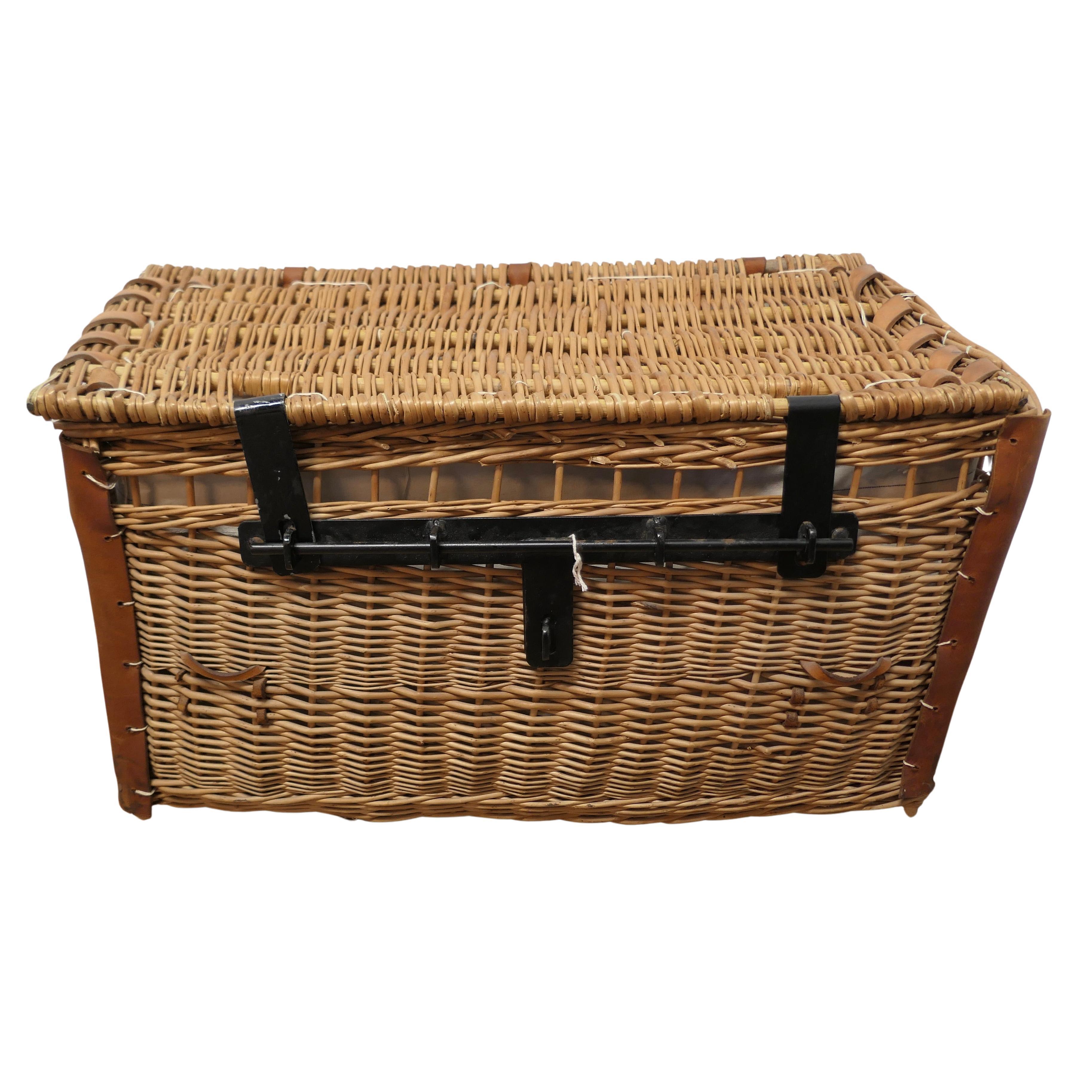Antique Wicker Laundry Basket or Linen Hamper   