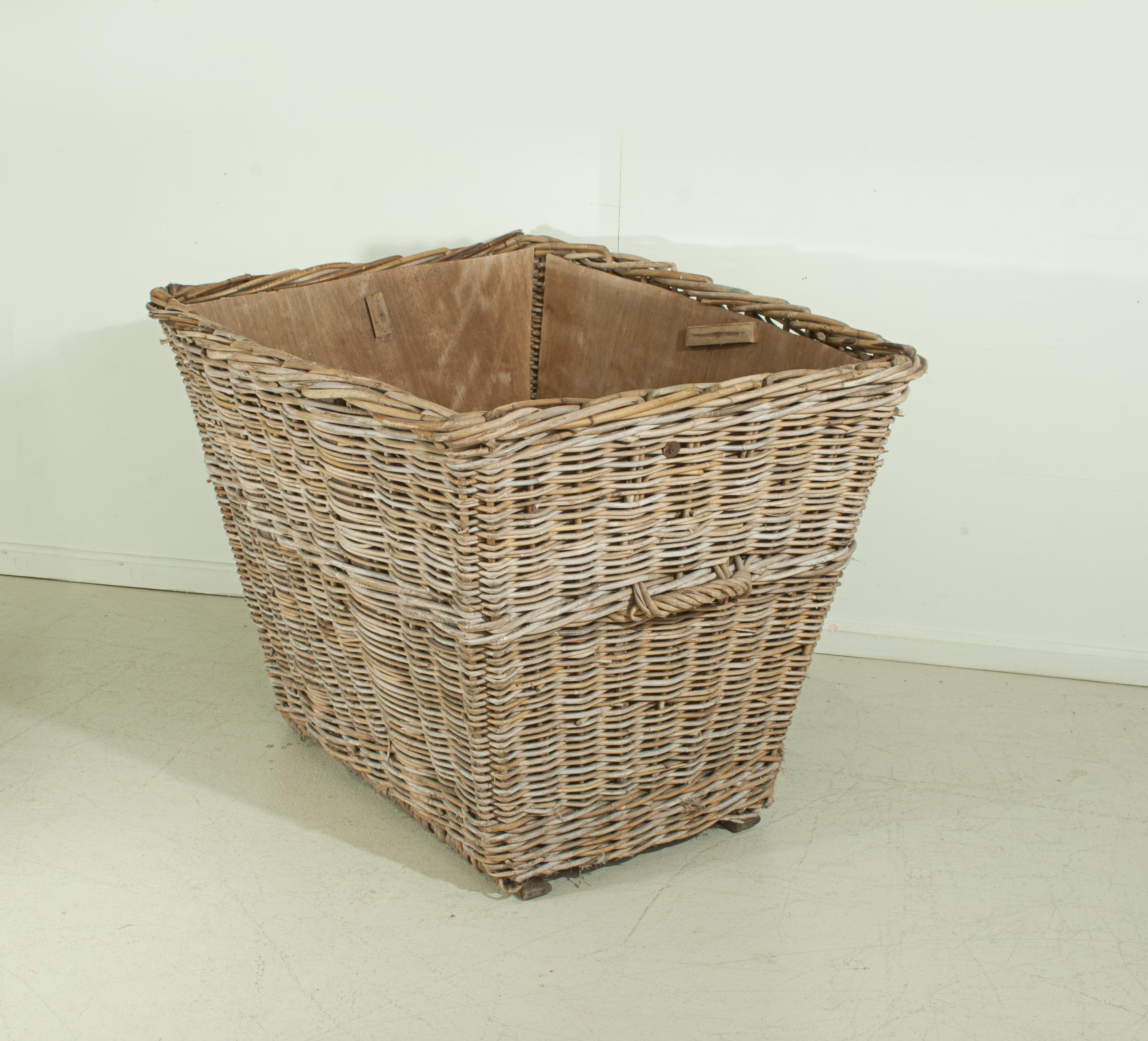 British Antique Wicker Log Basket