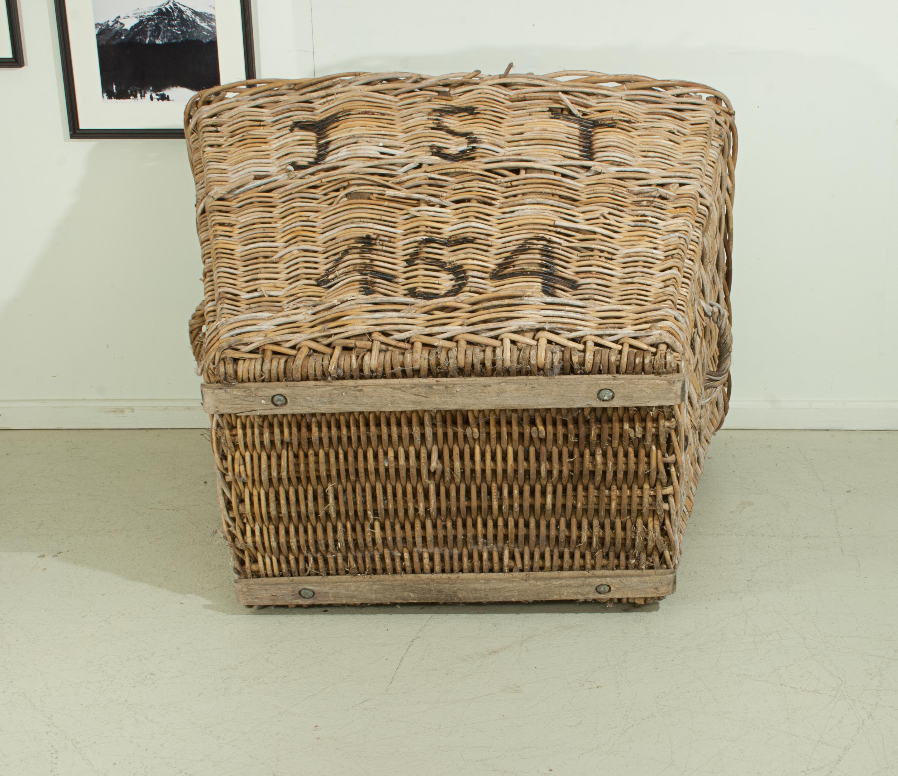 Antique Wicker Log Basket 1