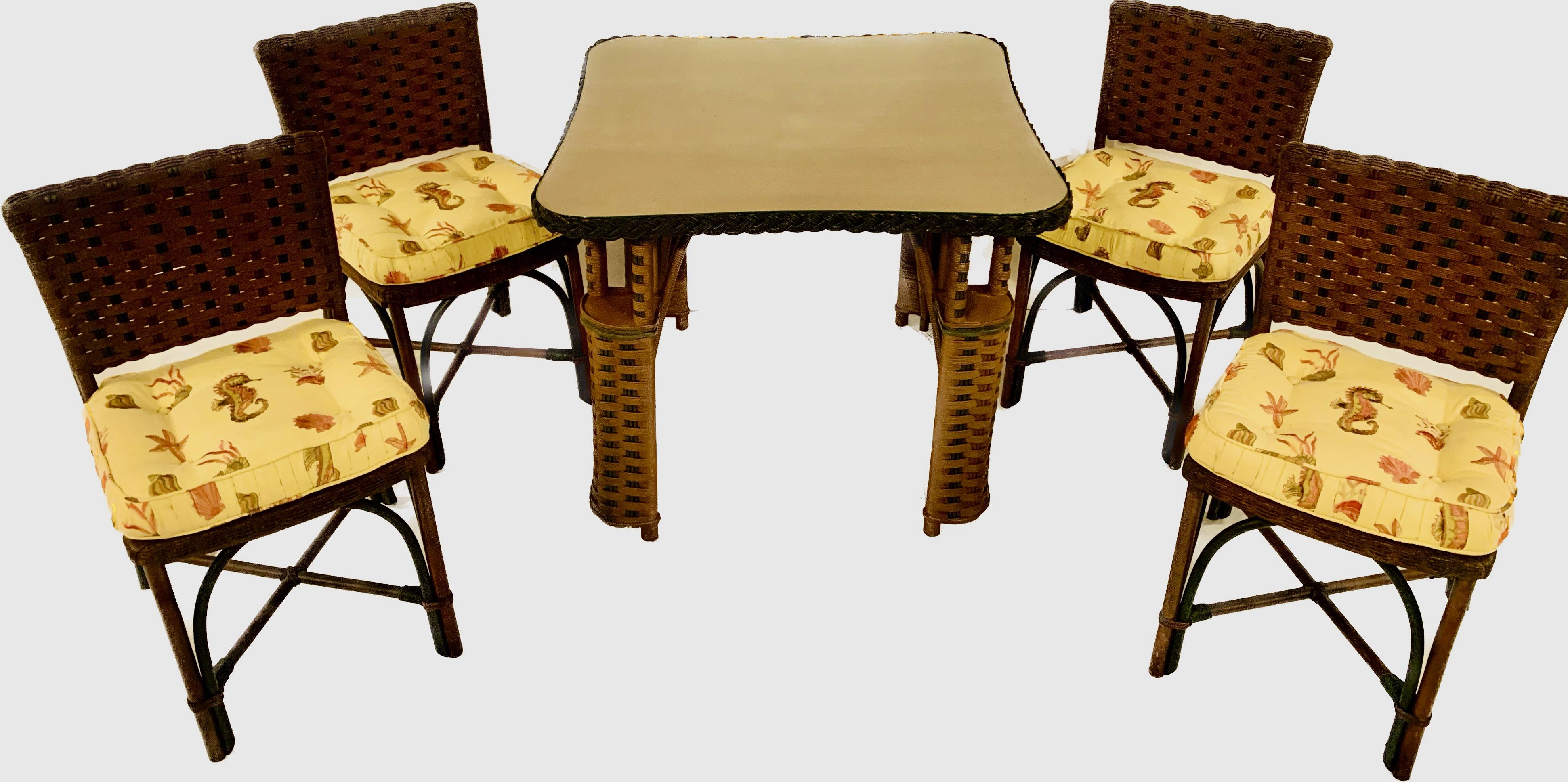 vintage wooden card table and chairs