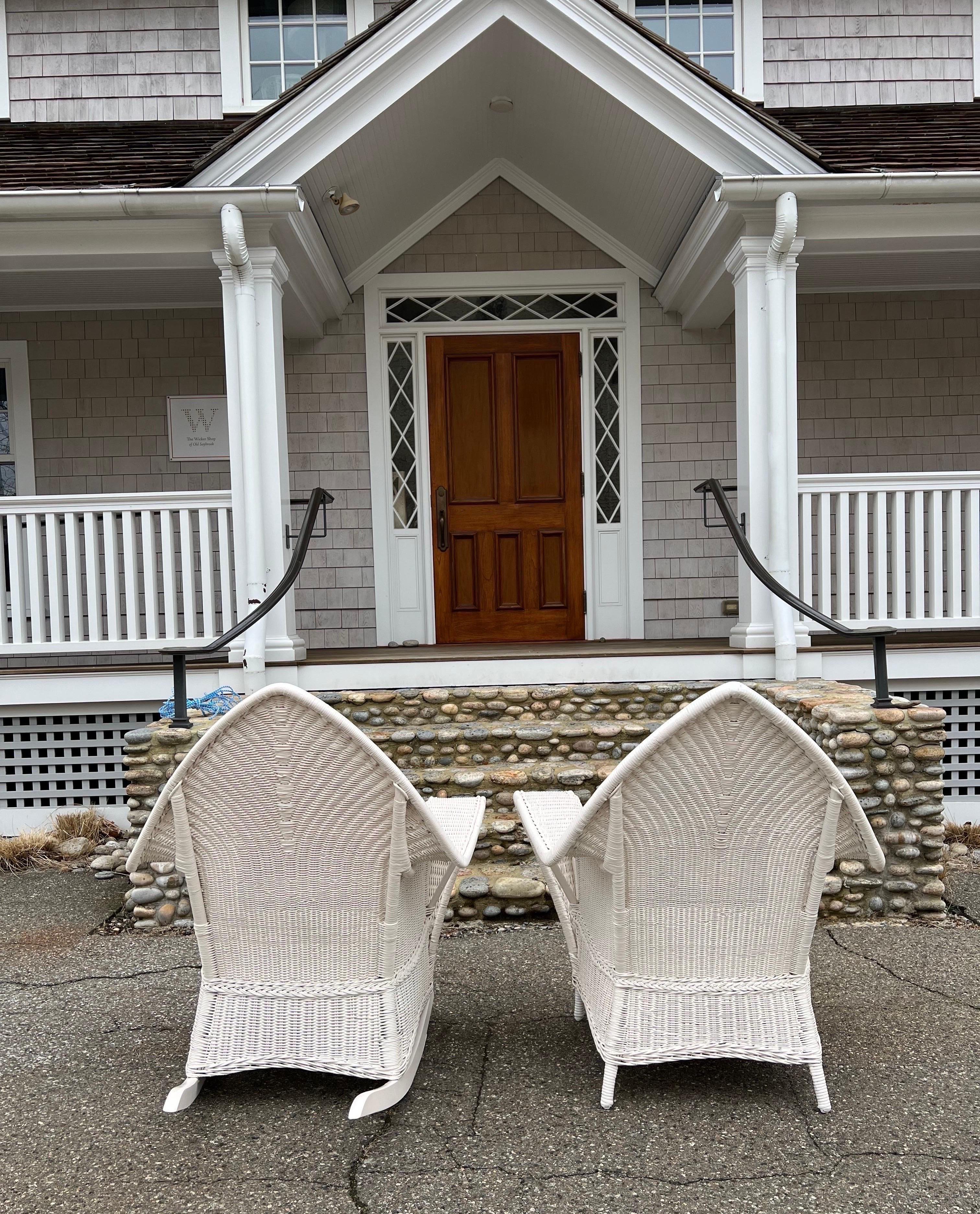 Hand-Woven Antique Wicker Patio Set For Sale