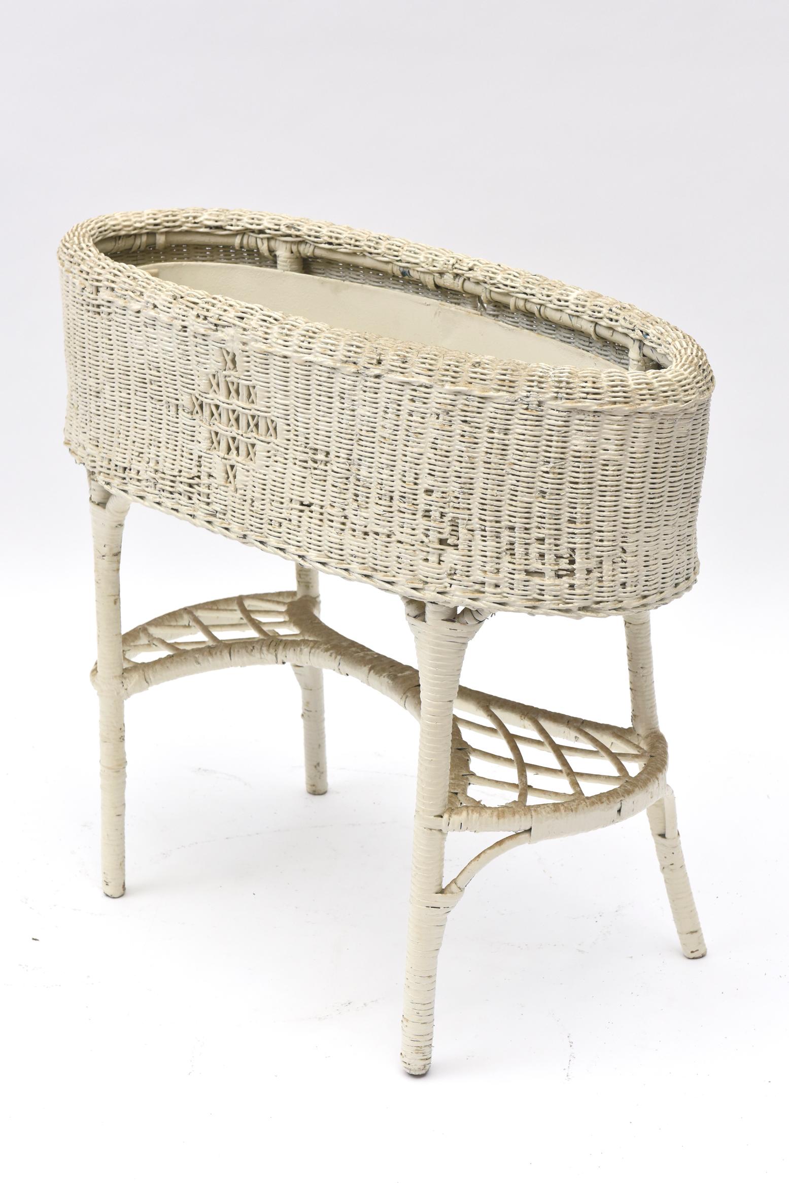 antique wicker plant stand for sale