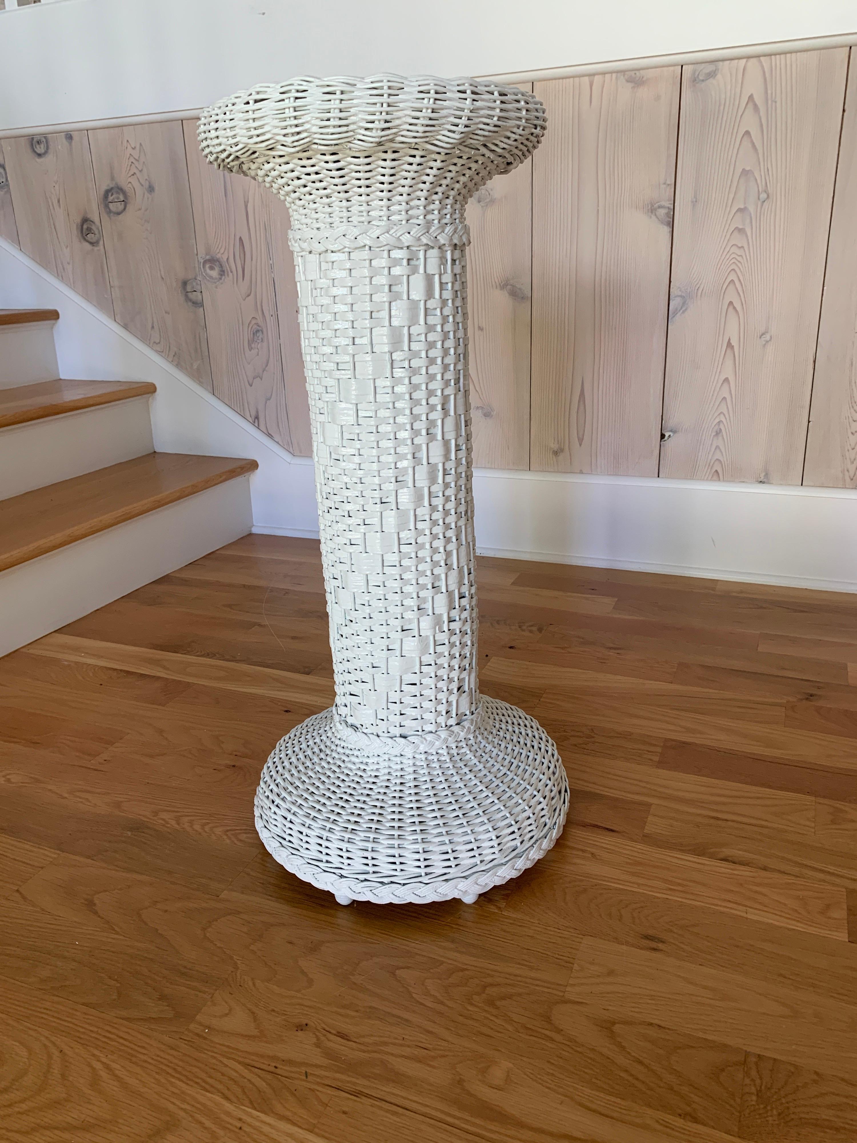 Antique Wicker Plant Stand 1