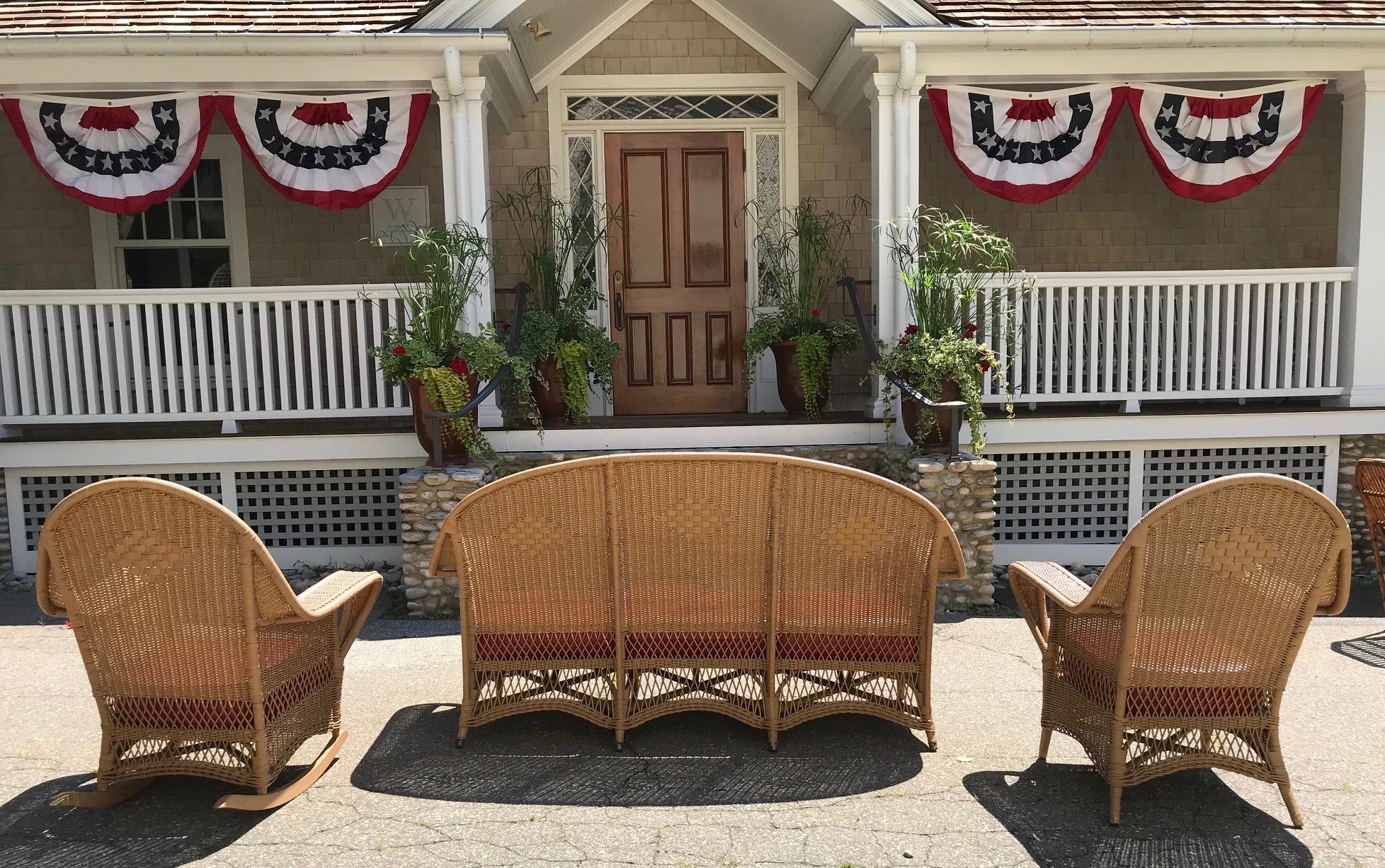 American Antique Wicker Porch Set