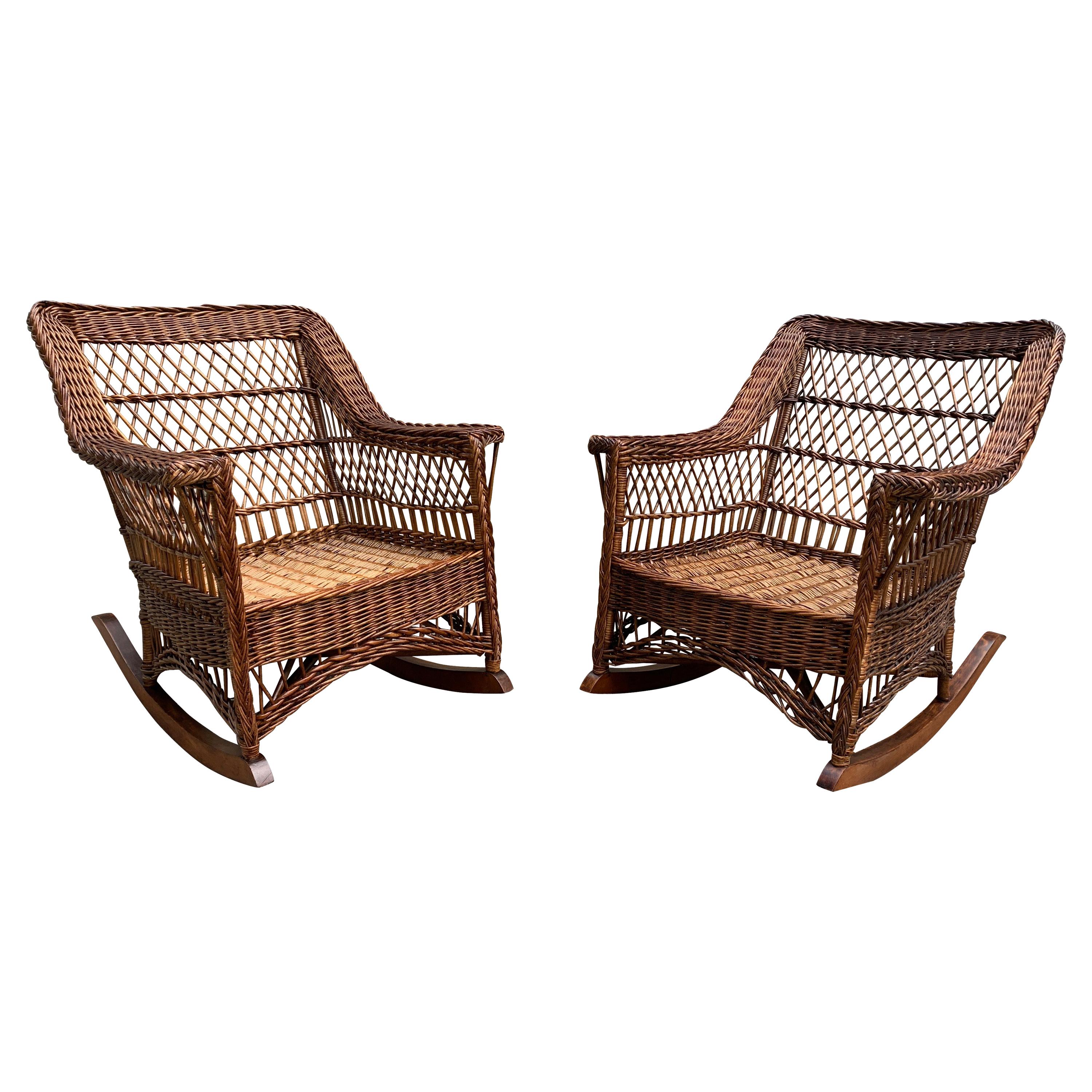 Antique Wicker Rocking Chairs