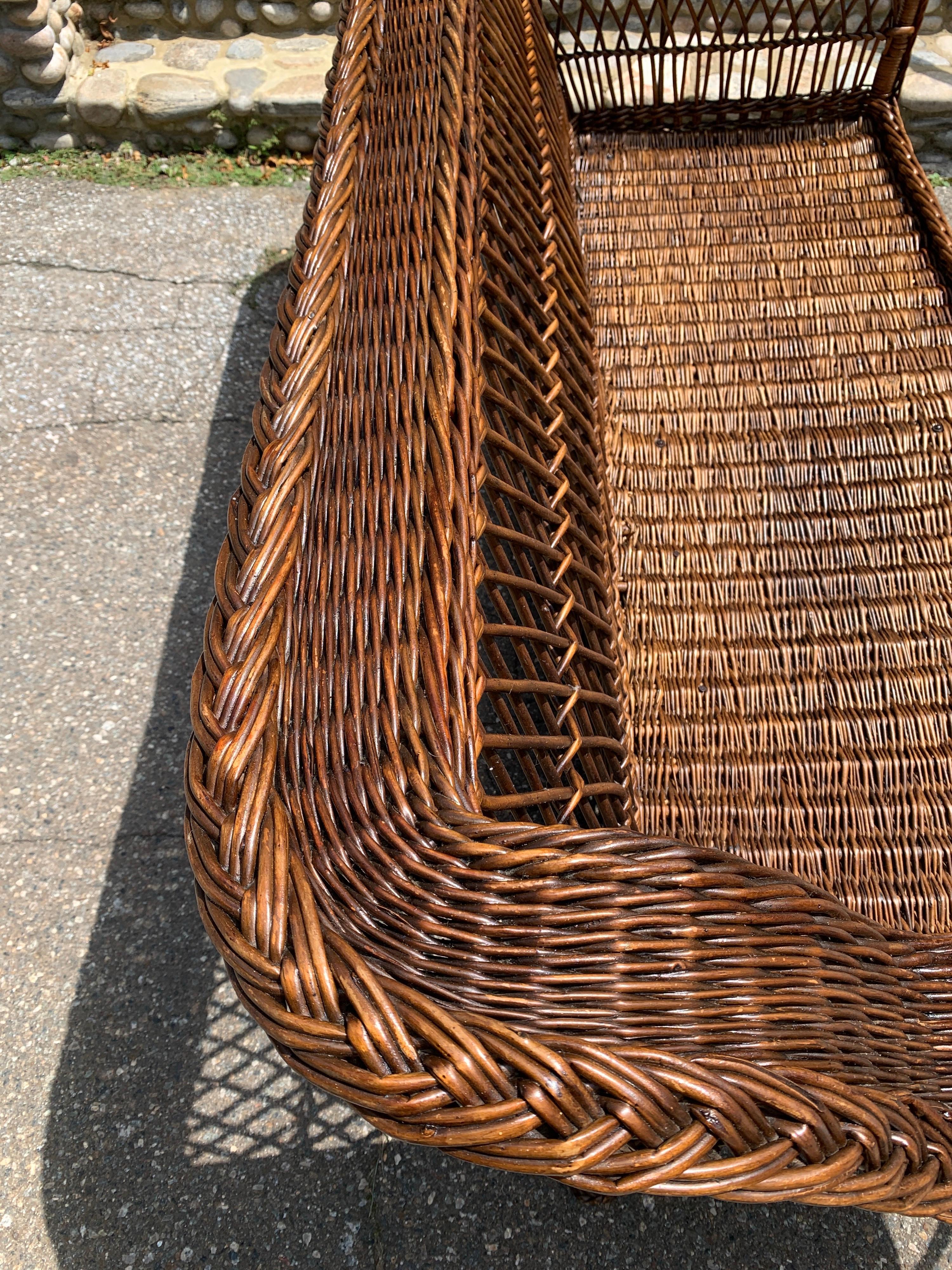 American Antique Wicker Sofa