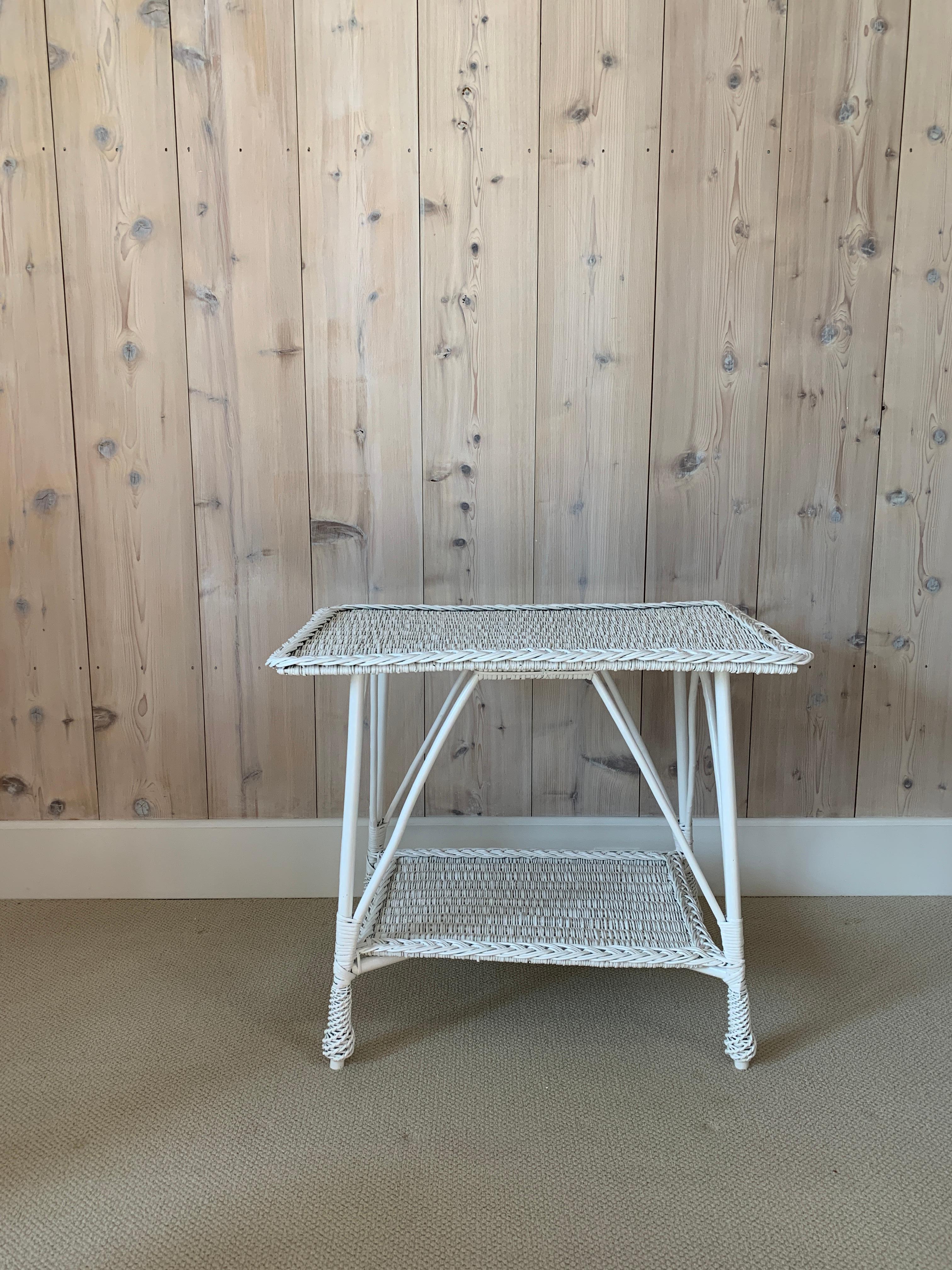 American Antique Wicker Table For Sale