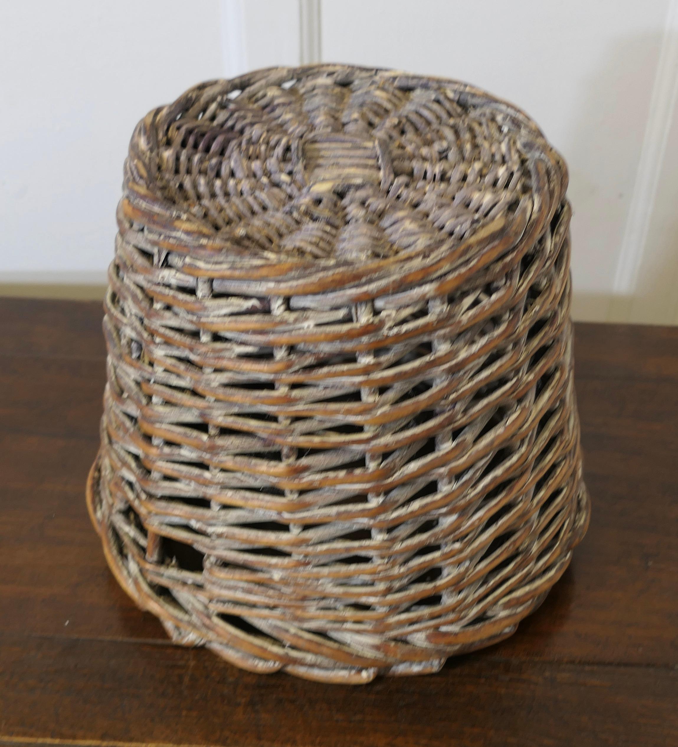 Willow Antique Wicker Waste Paper Basket  This is an excellent example   For Sale