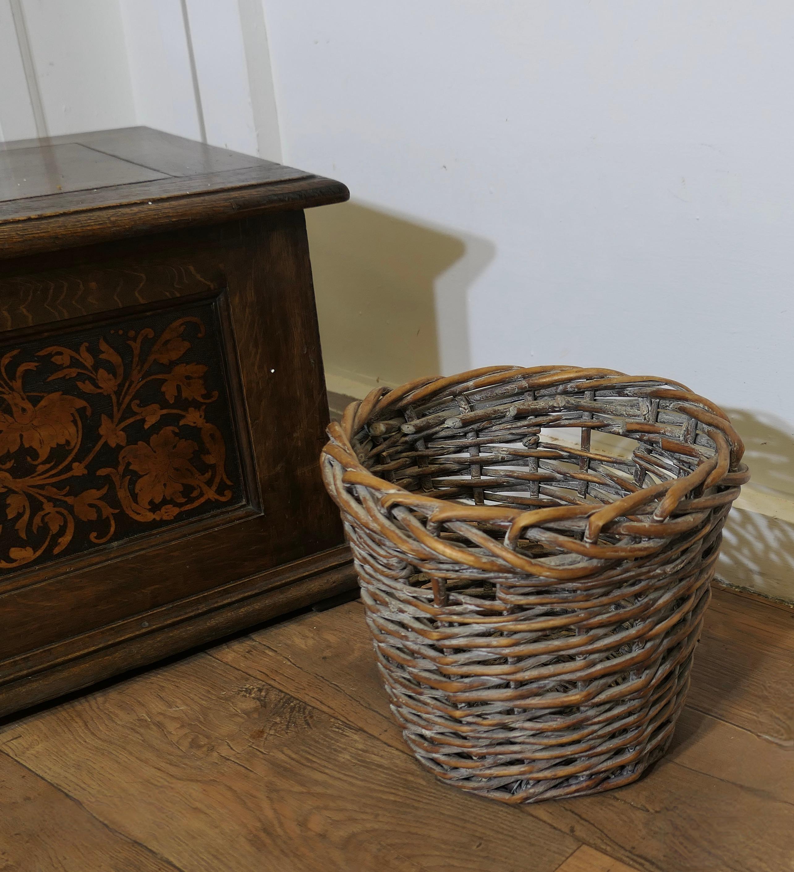 Antique Wicker Waste Paper Basket  This is an excellent example   For Sale 1