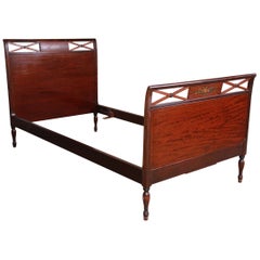 Antique Widdicomb Carved Mahogany Twin Size Bed, circa 1920s