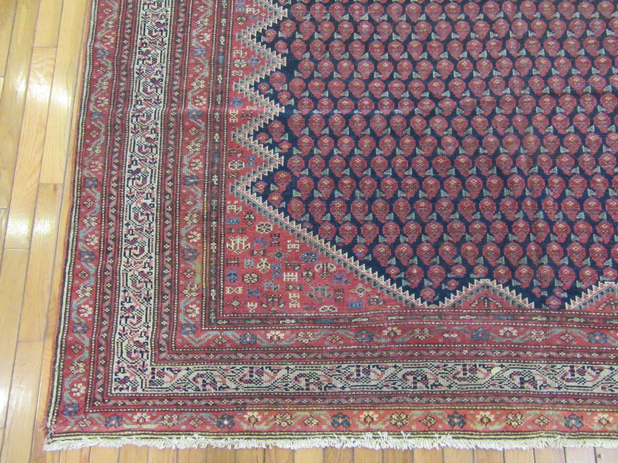 Malayer Antique Wide and Long Hand Knotted Wool Persian Malayyer Rug For Sale