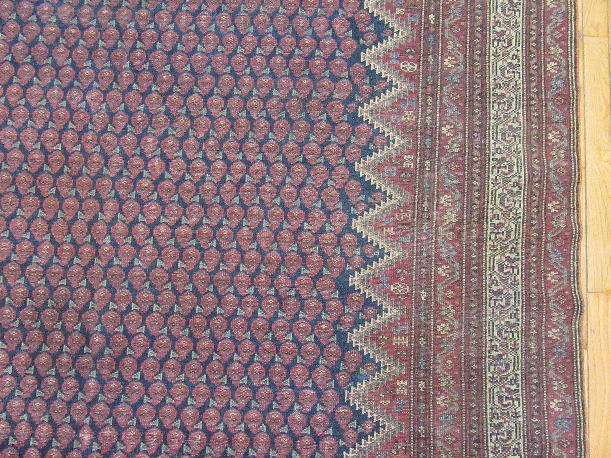 20th Century Antique Wide and Long Hand Knotted Wool Persian Malayyer Rug For Sale