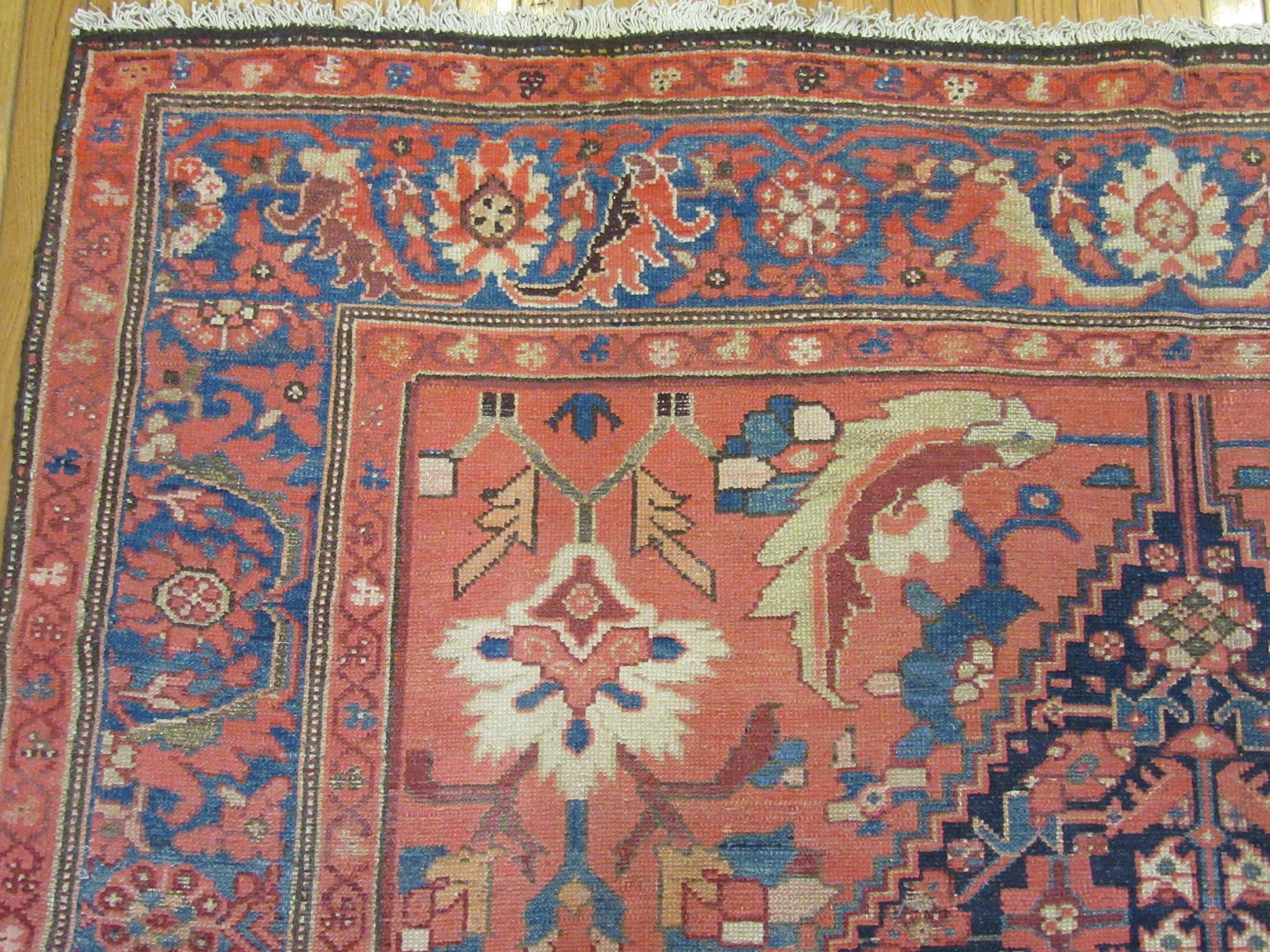 Antique Wide and Long Hand Knotted Wool Persian Malayer Rug For Sale 4