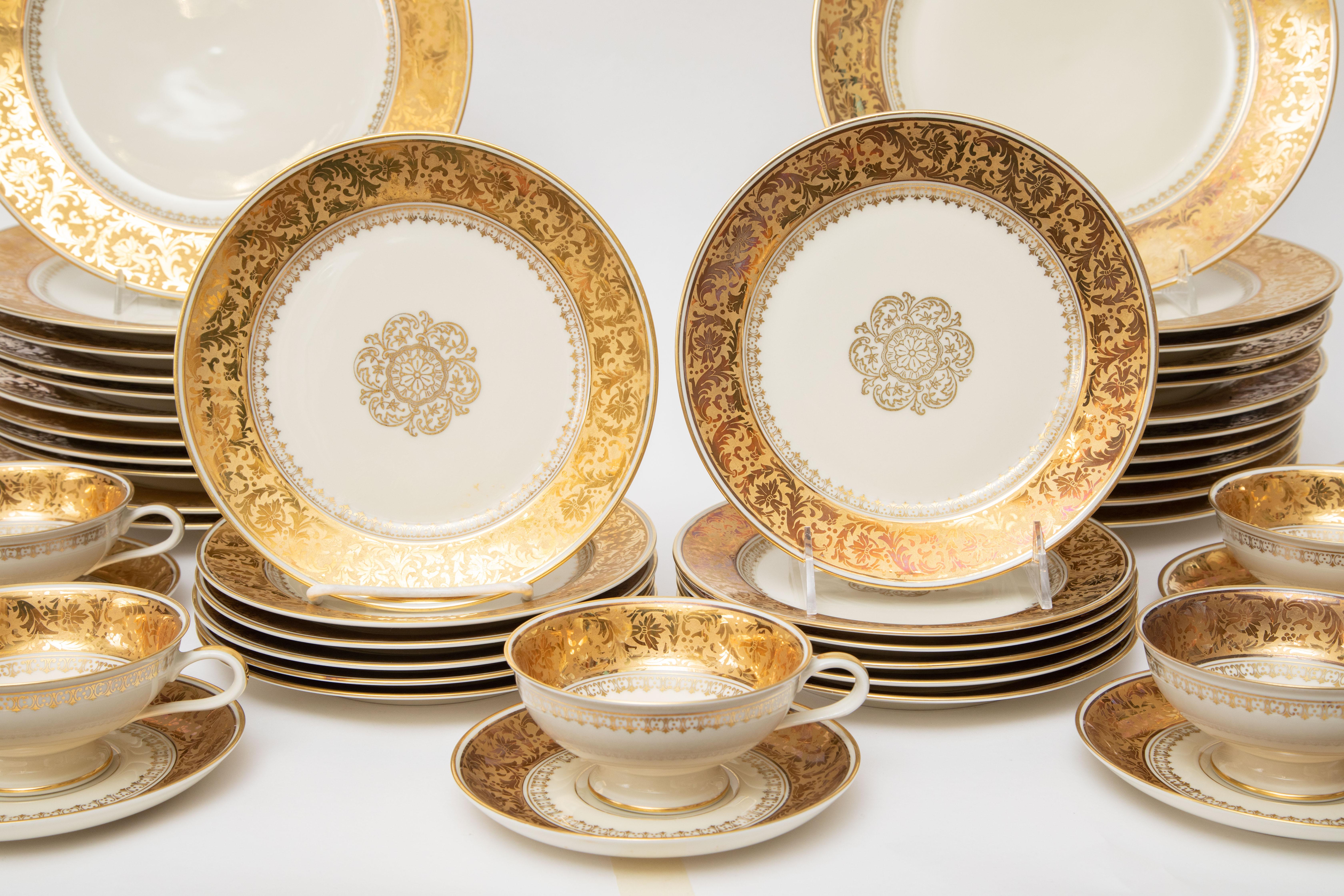 antique china set with gold trim