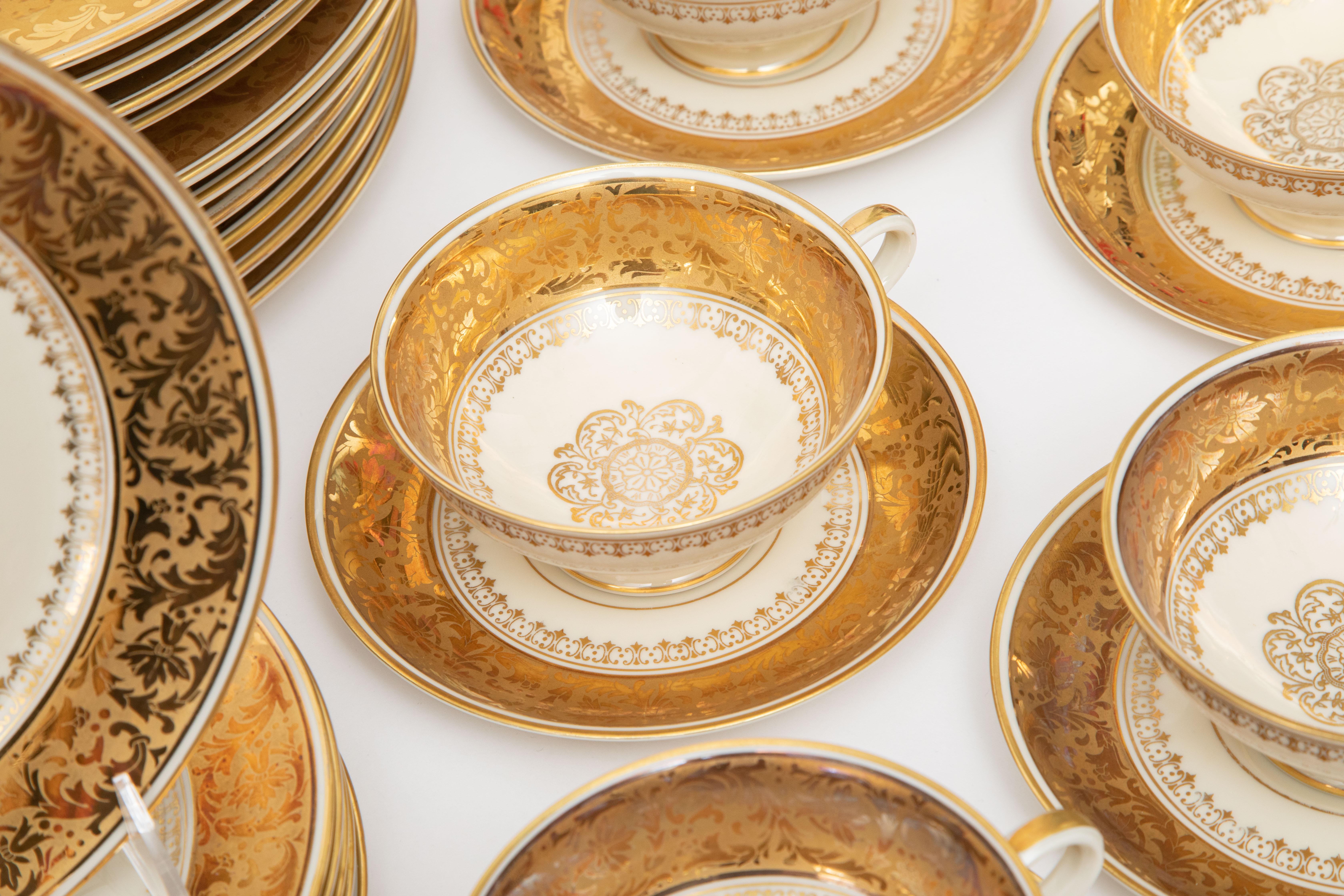 antique china dishes with gold trim