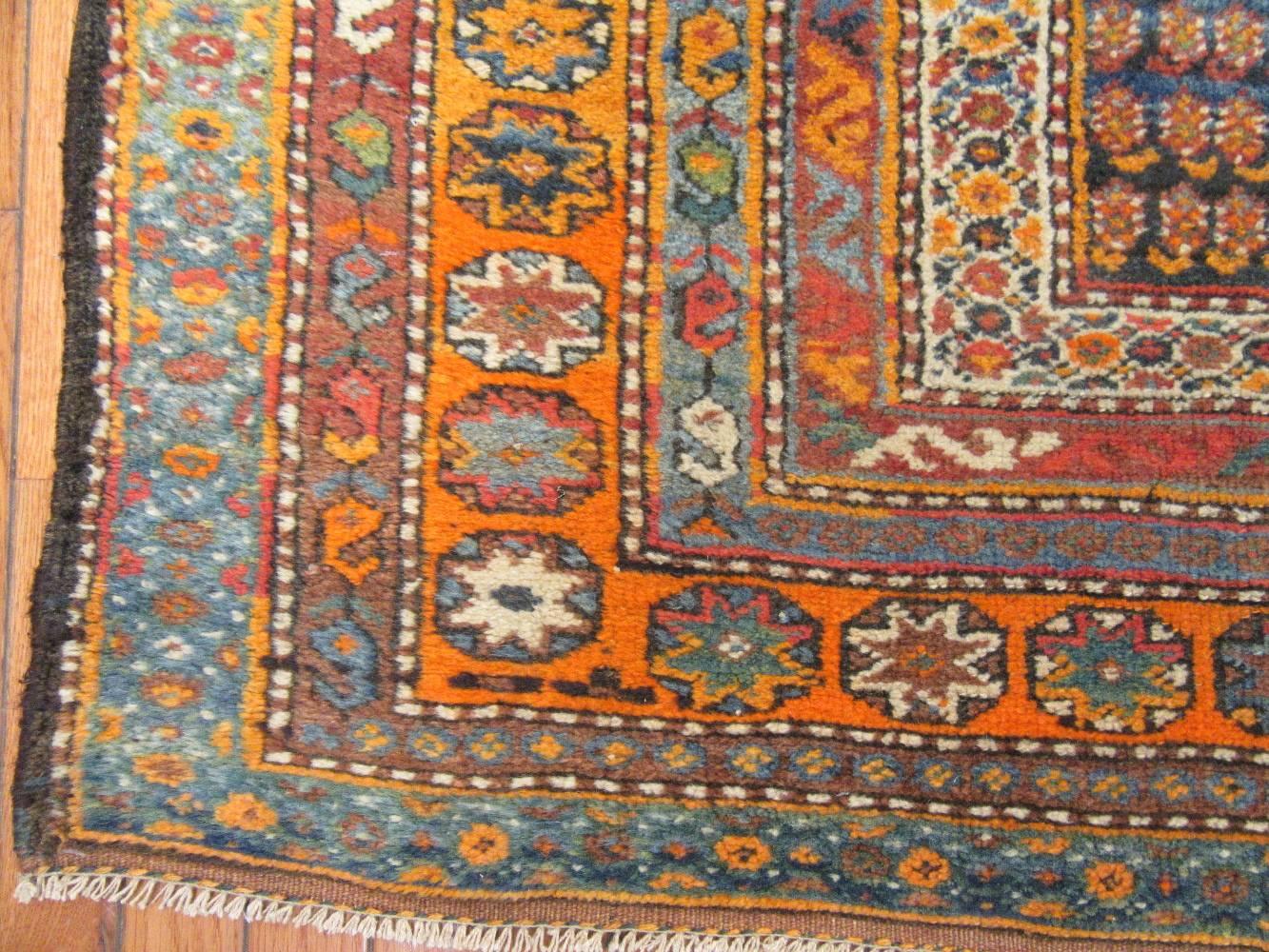 Other Antique Handmade Wool Wide Persian Kurdish Runner Rug For Sale