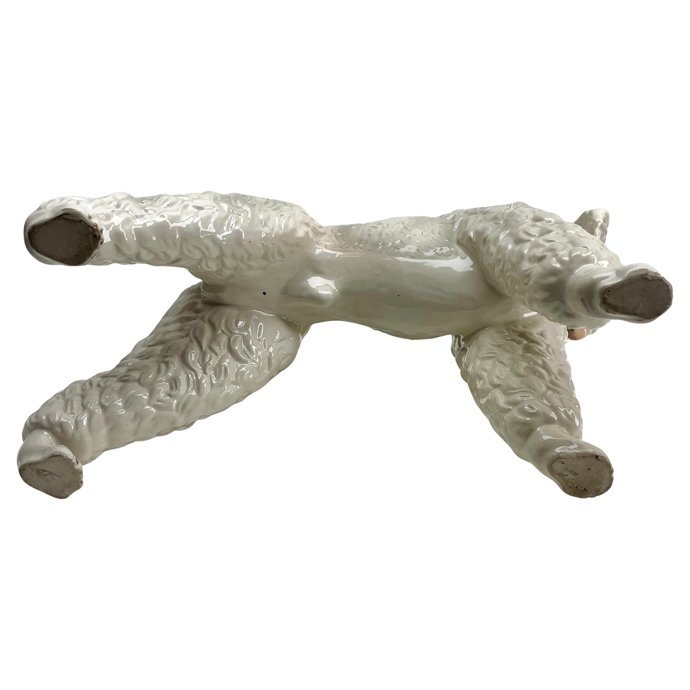 Antique Wien Keramos Austria Porcelain Poodle 1930's For Sale 4