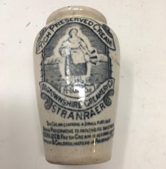 Antique Wigtownshire Creamery Co Stranraer Stoneware Transferware Pot