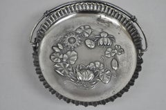 Antike Wilcox Englisch Regency Silber plattiert Floral Repousse Braut Korb