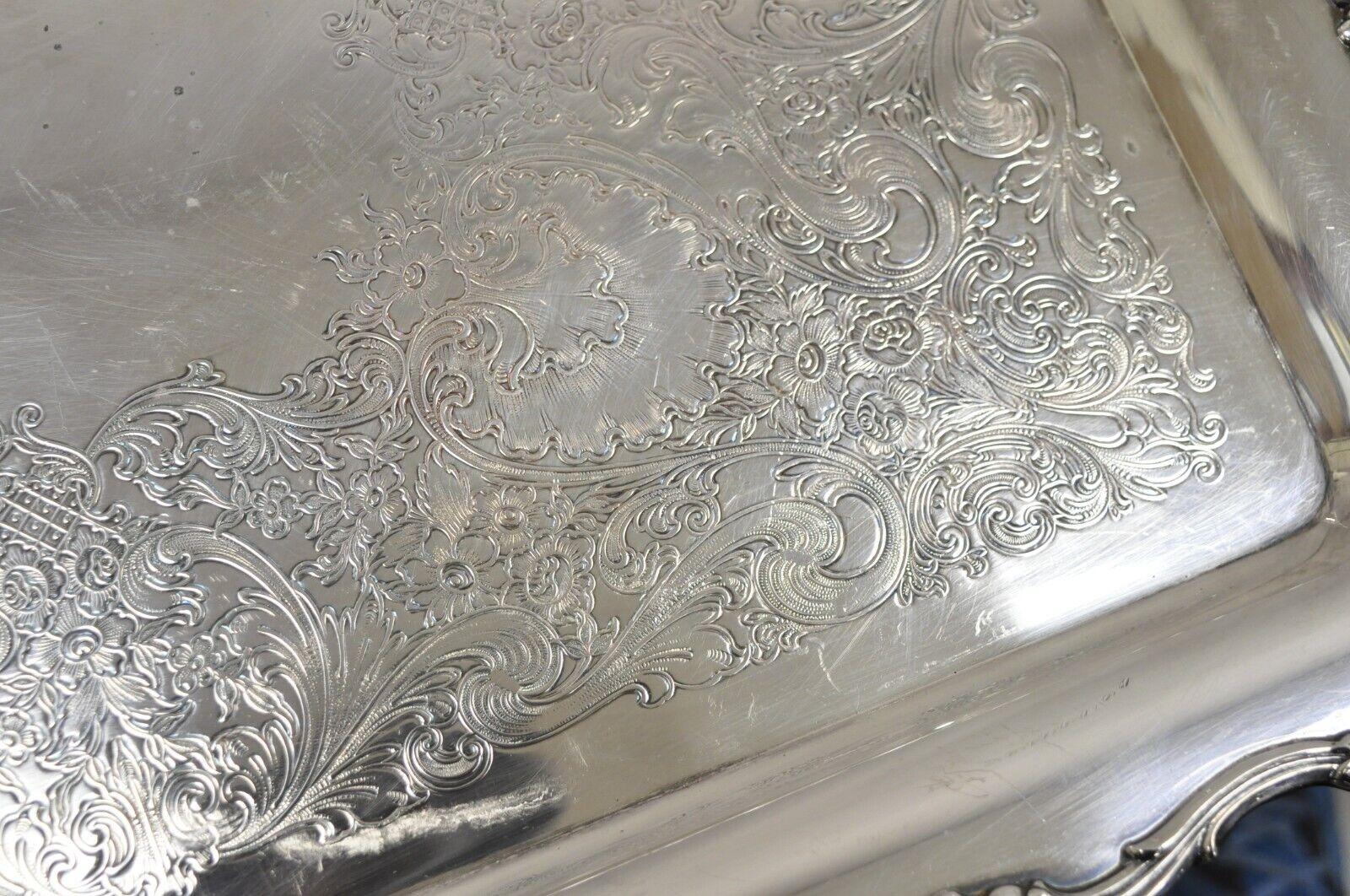 Victorian Antique Wilcox International Silver Co. American Rose 7391 Serving Platter Tray