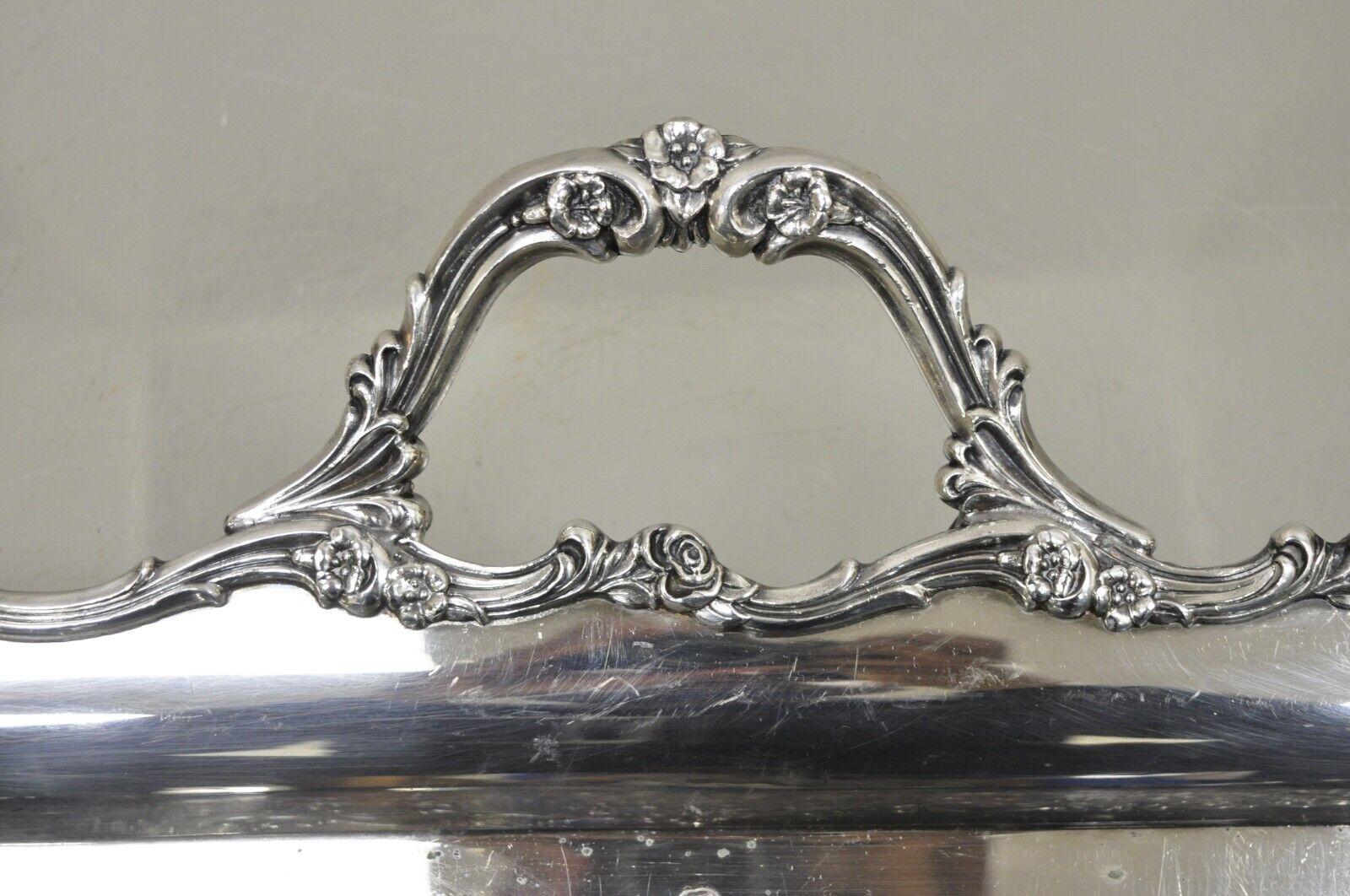 20th Century Antique Wilcox International Silver Co. American Rose 7391 Serving Platter Tray