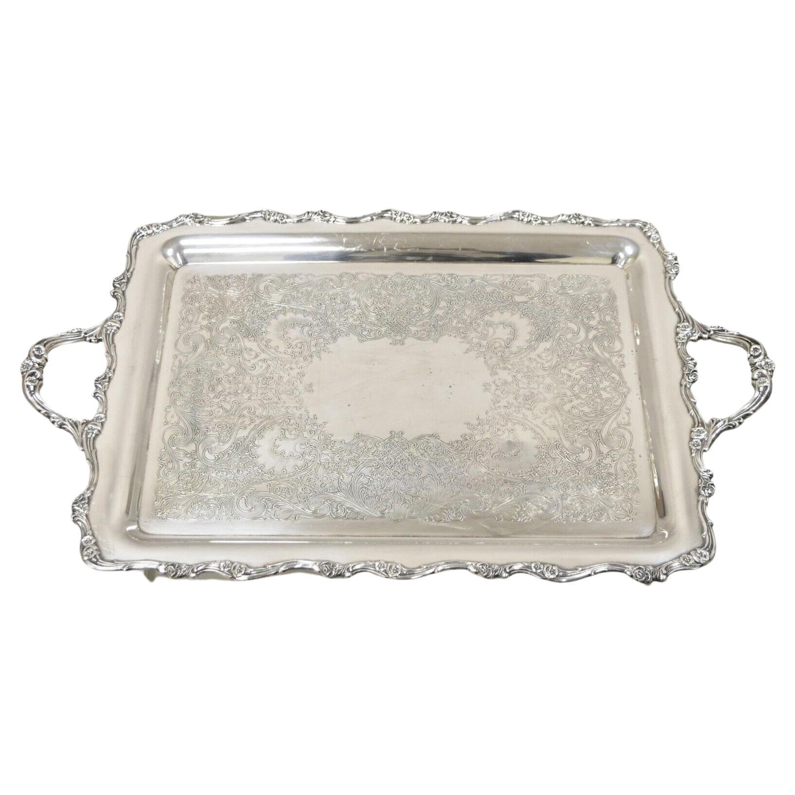 Antique Wilcox International Silver Co. American Rose 7391 Serving Platter Tray