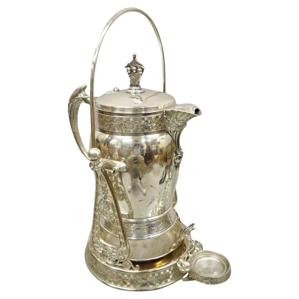 Antique Wilcox Silver Plated Victorian Ornate Tilt Stand Water Lemonade Pitcher
