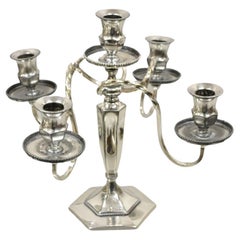 Antiker viktorianischer 4armiger viktorianischer Kerzenständer, Wilcox Silberblech Co 2796 versilbert