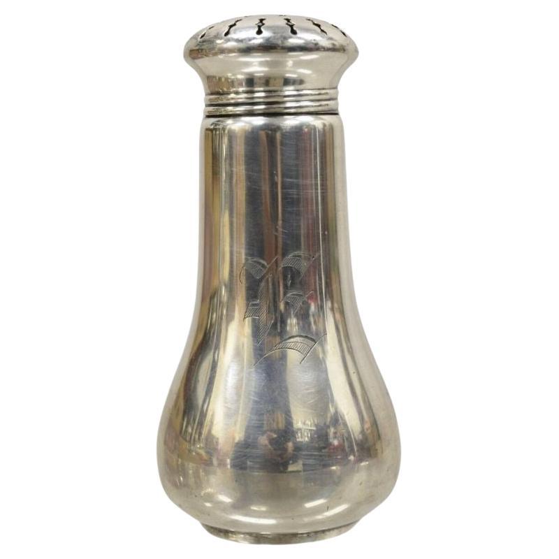 Antique Wilcox SP Co. 4281 Silver Plated Seasoning Spice Shaker "E" Monogram For Sale