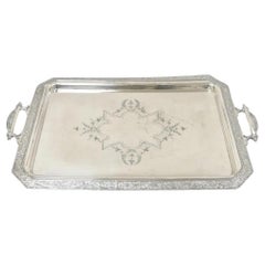 Retro Wilcox Victorian Aesthetic Movement Silver Plated Serving Platter Tray
