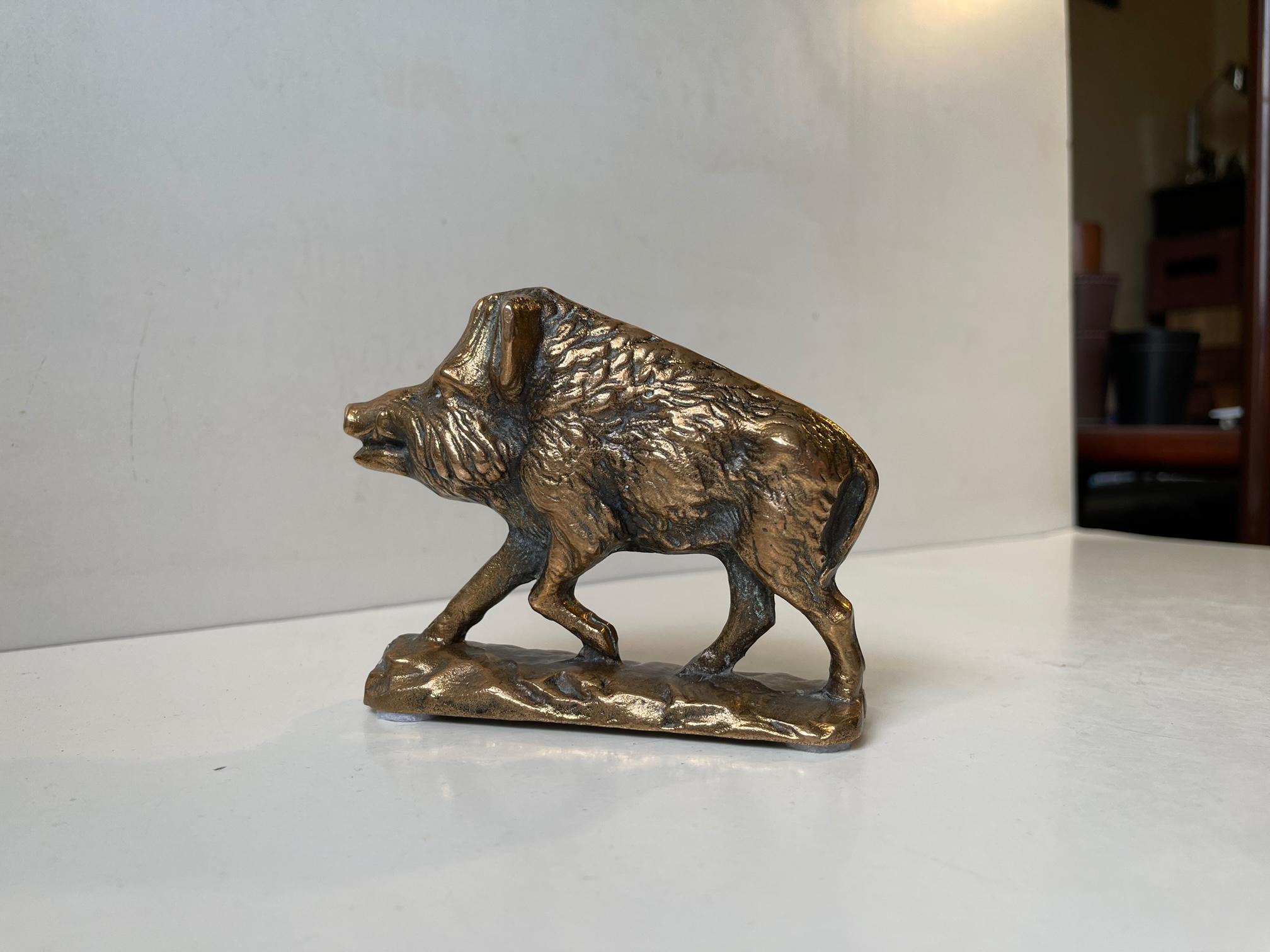 Antike Wildschwein-Skulptur aus Bronze, Frankreich, 1920er Jahre (Französisch) im Angebot
