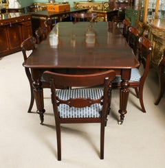 Antique Wiliam IV Extending Dining Table & 8 Gillow chairs 19th Century