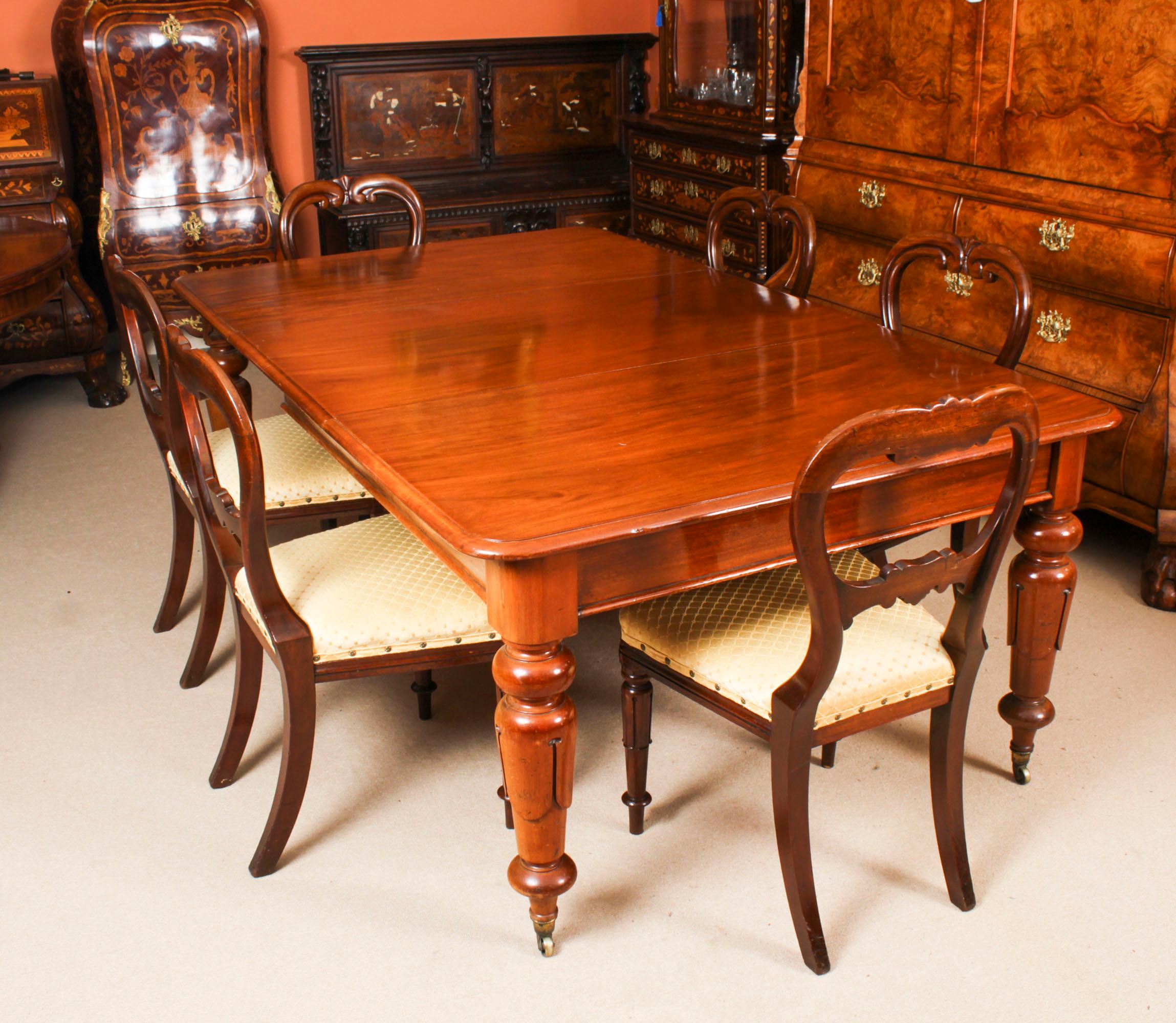 Antique Wiliam IV Mahogany Extending Dining Table & 6 chairs 19th Century 15